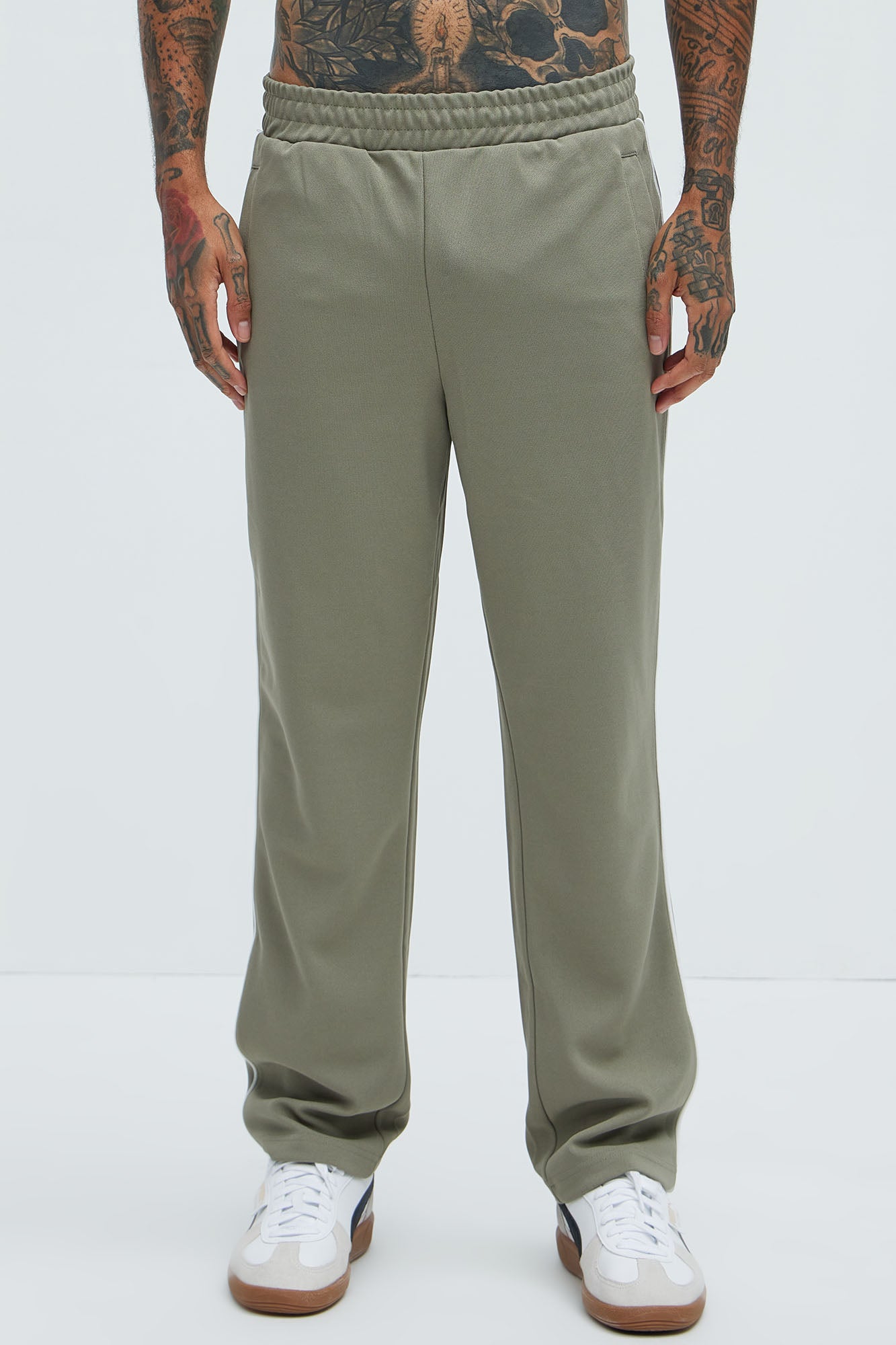 Terry Relaxed Trackpant - Olive - Image 3