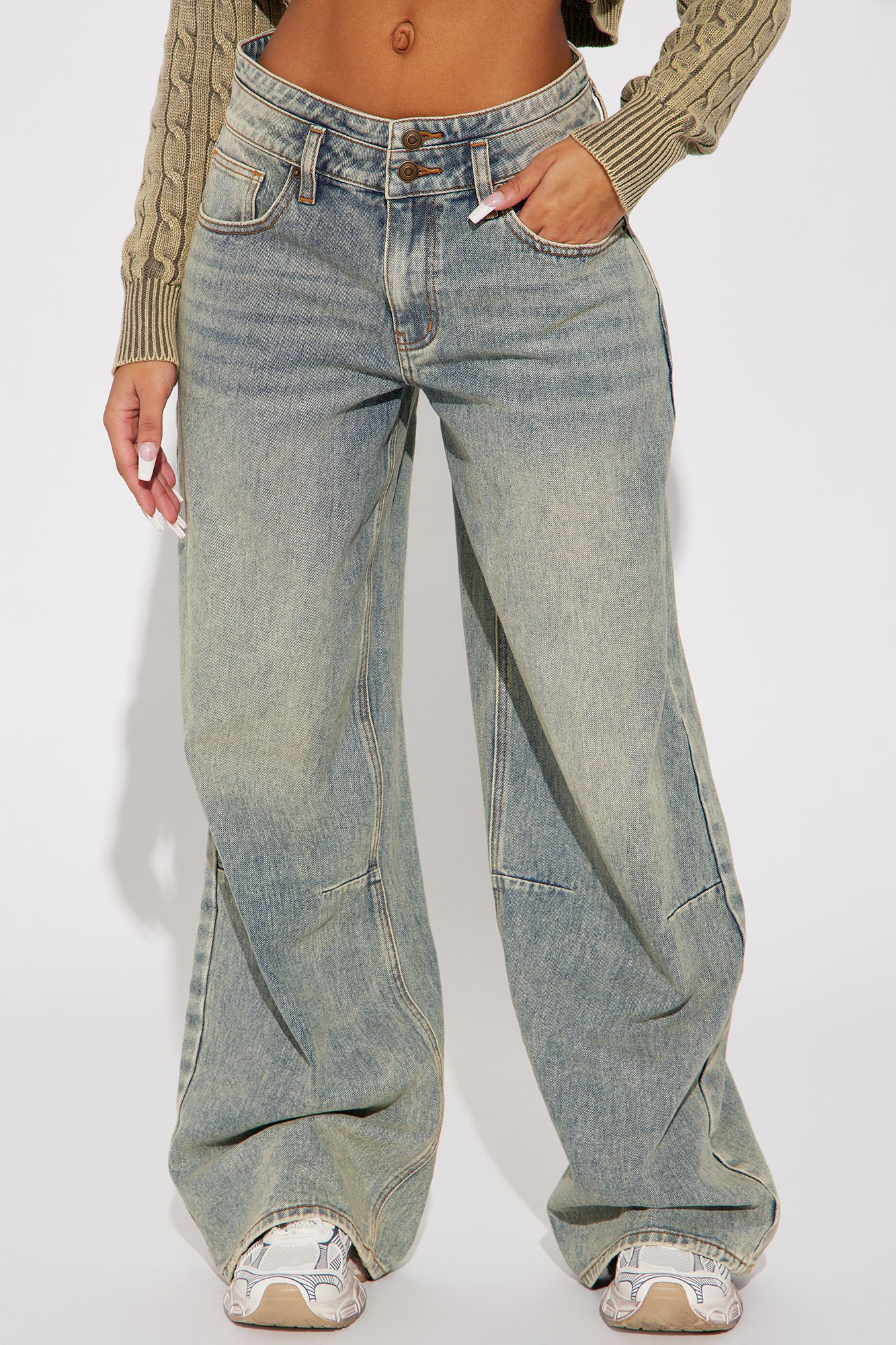 Artesia Tinted Baggy Non Stretch Jeans - Light Wash - Image 3