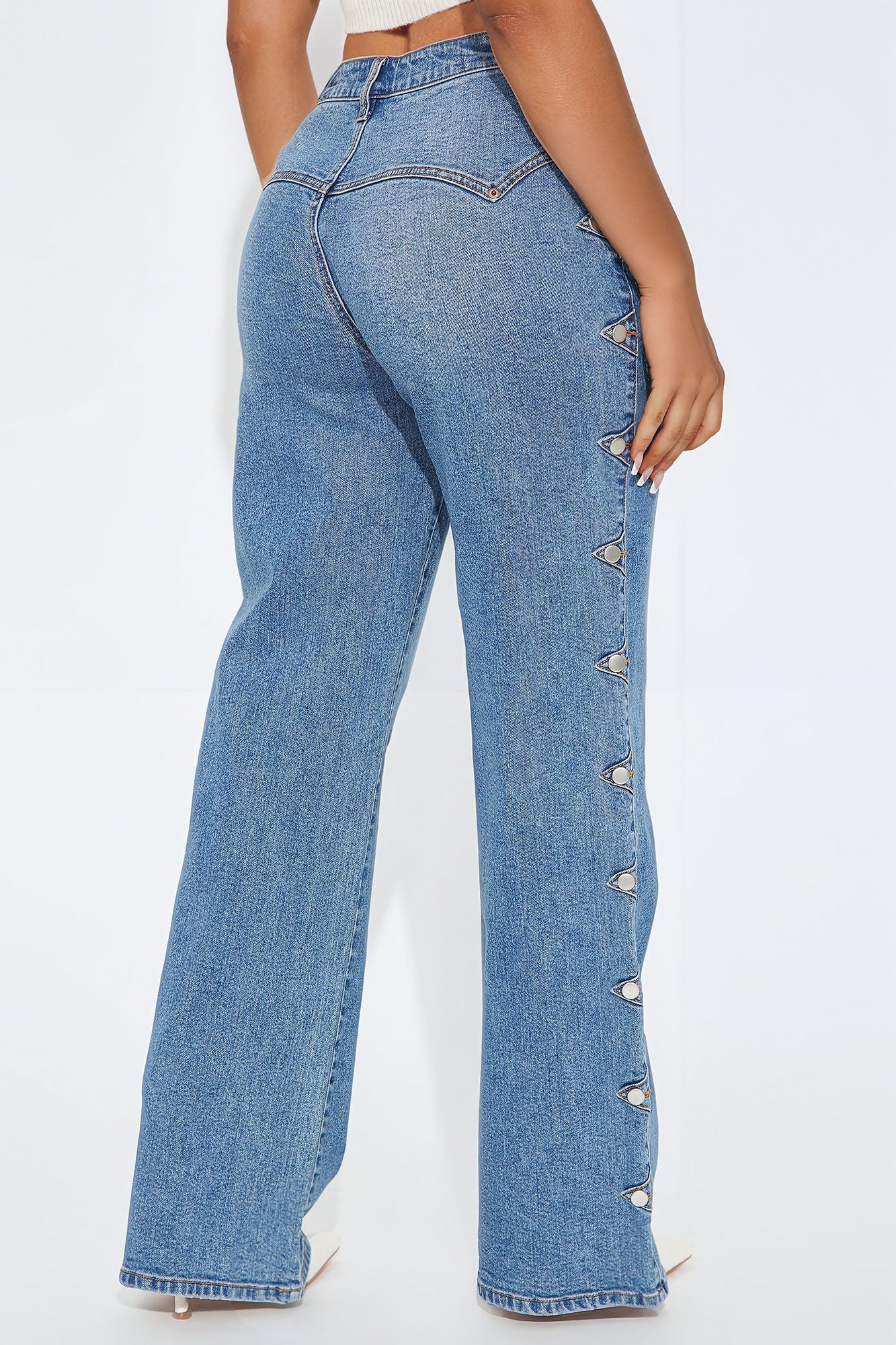 Caught Up Stretch Straight Leg Jeans - Medium Blue Wash - Image 4