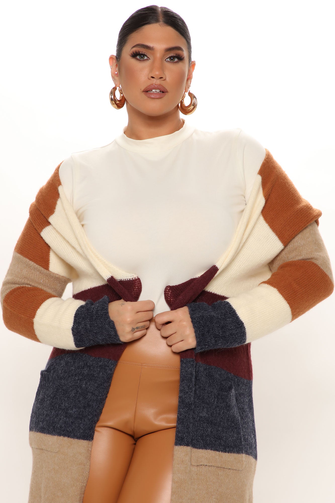 Common Interests Colorblock Cardigan - Camel/combo - Image 5