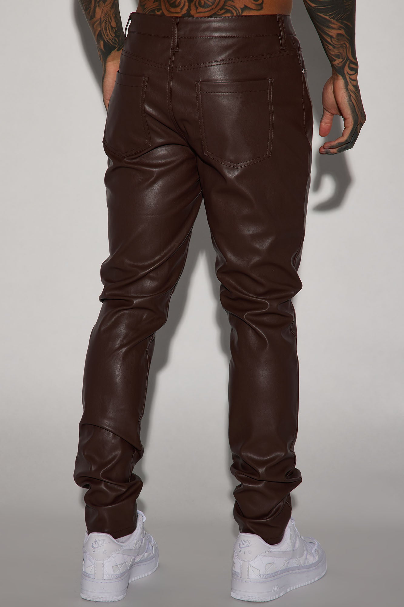 Your Favorite Faux Leather Skinny Pants - Dark Brown - Image 5
