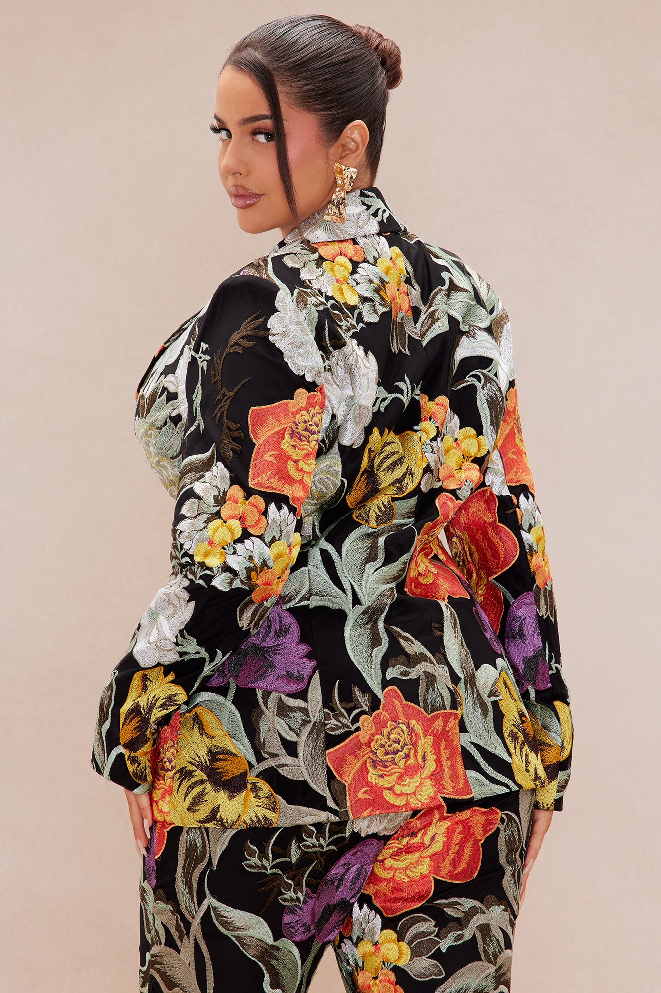 Adaila Floral Embroidered Blazer - Black/combo - Image 8
