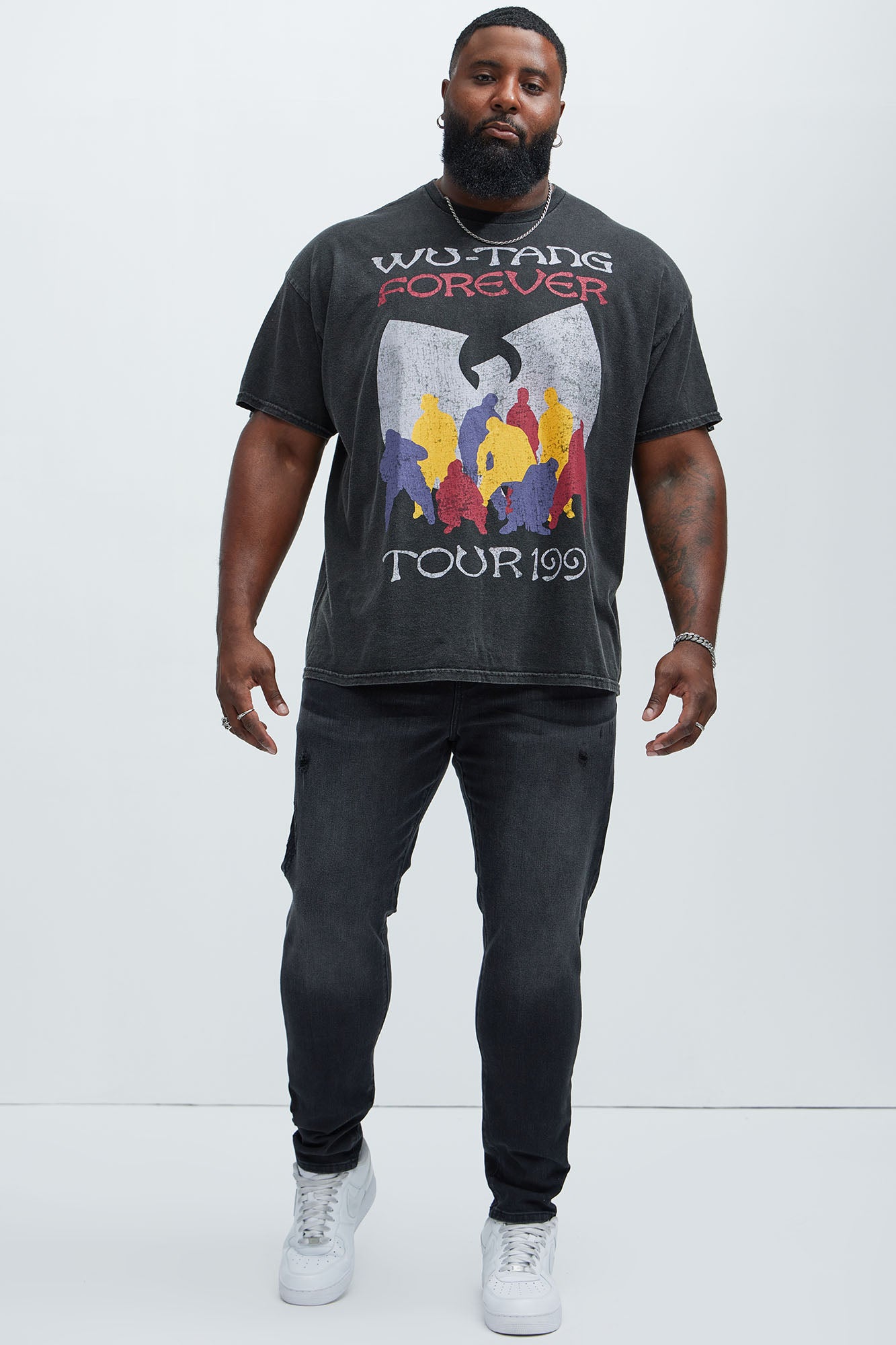 Wu Tang Clan C.R.E.A.M. Oversized Short Sleeve Tee - Black - Image 5