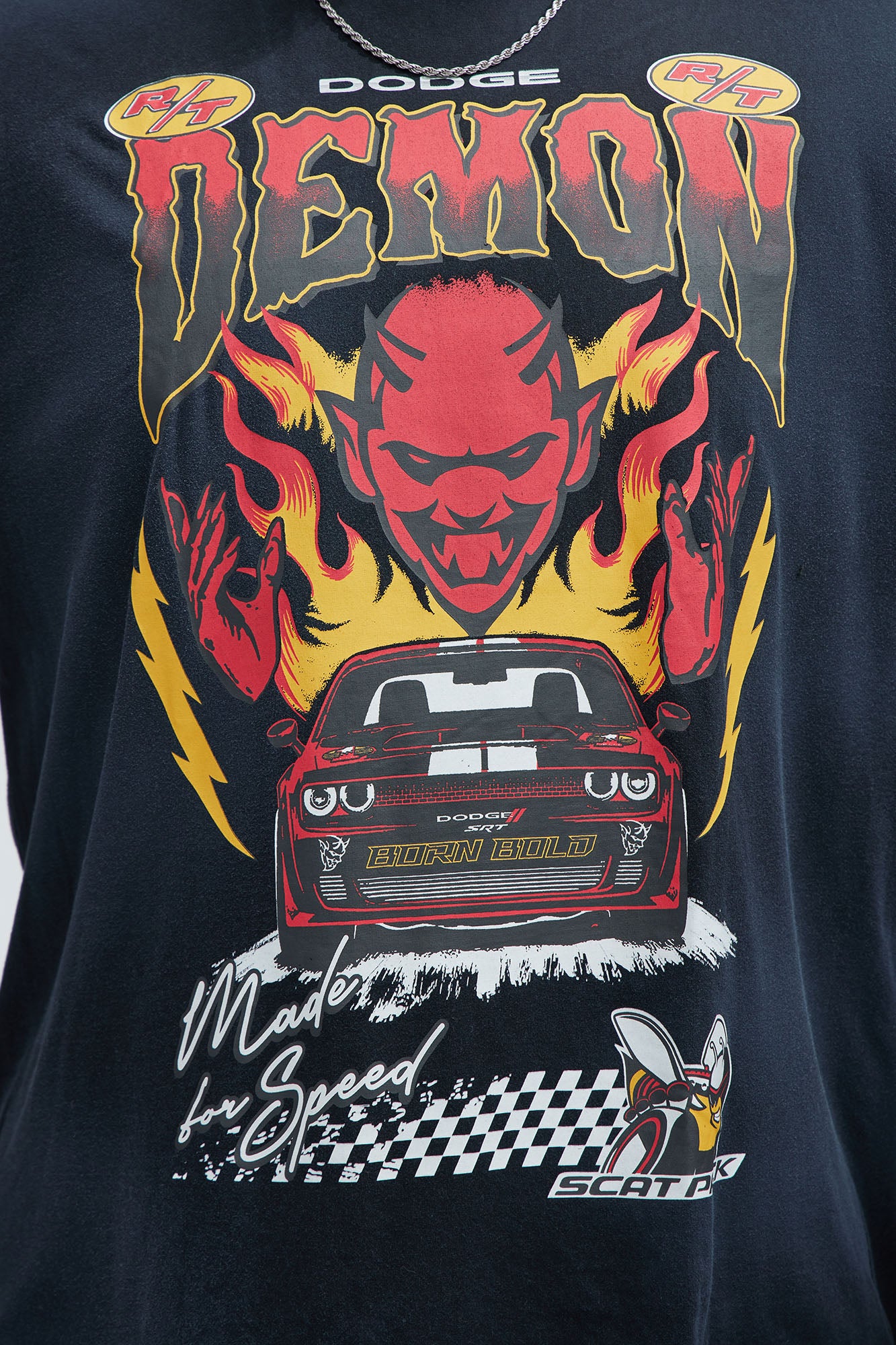 Dodge Hellcat Demon Oversized Short Sleeve Tee - Black - Image 5