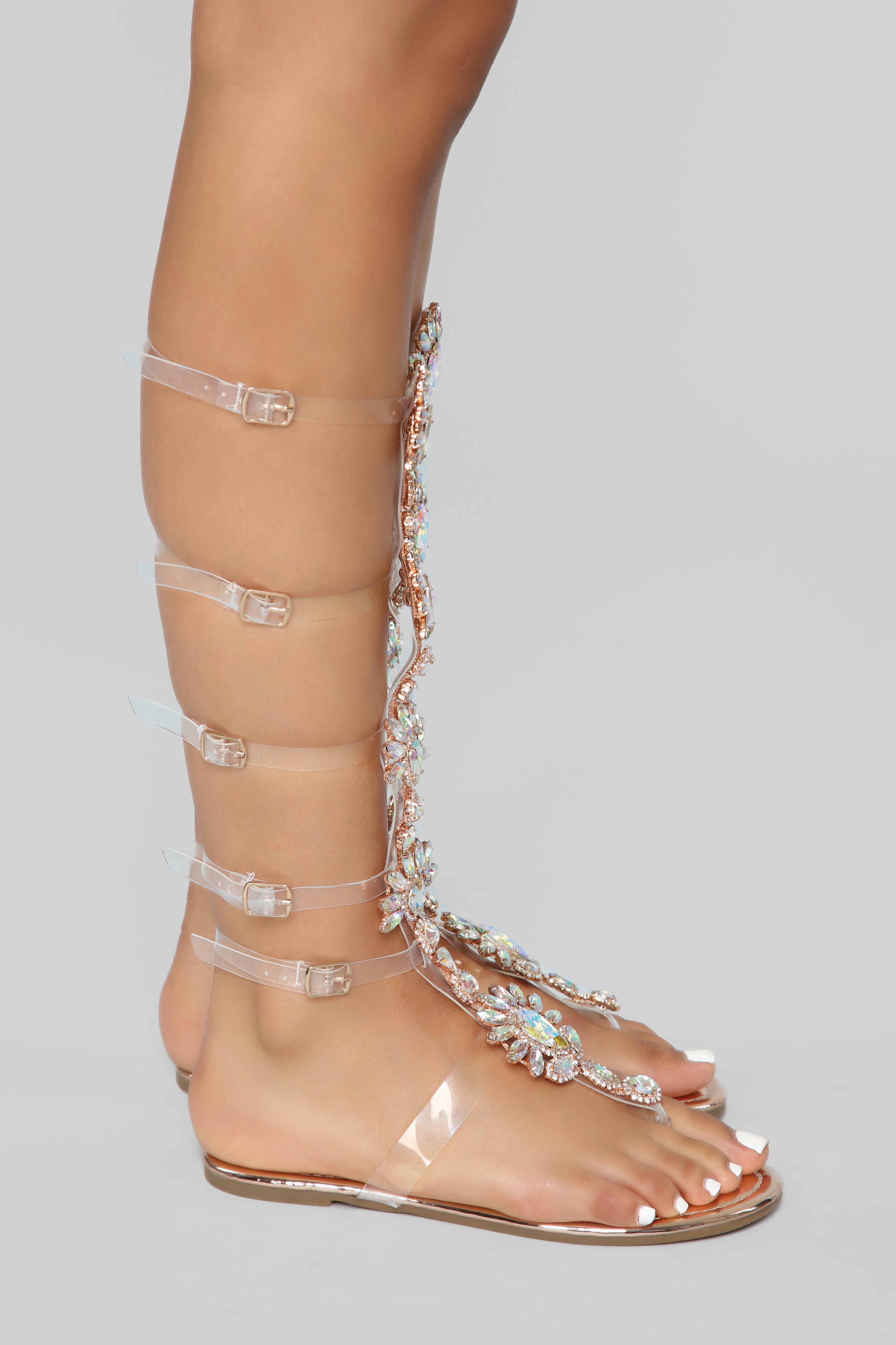 Queen Status Flat Sandal - Rose Gold - Image 4