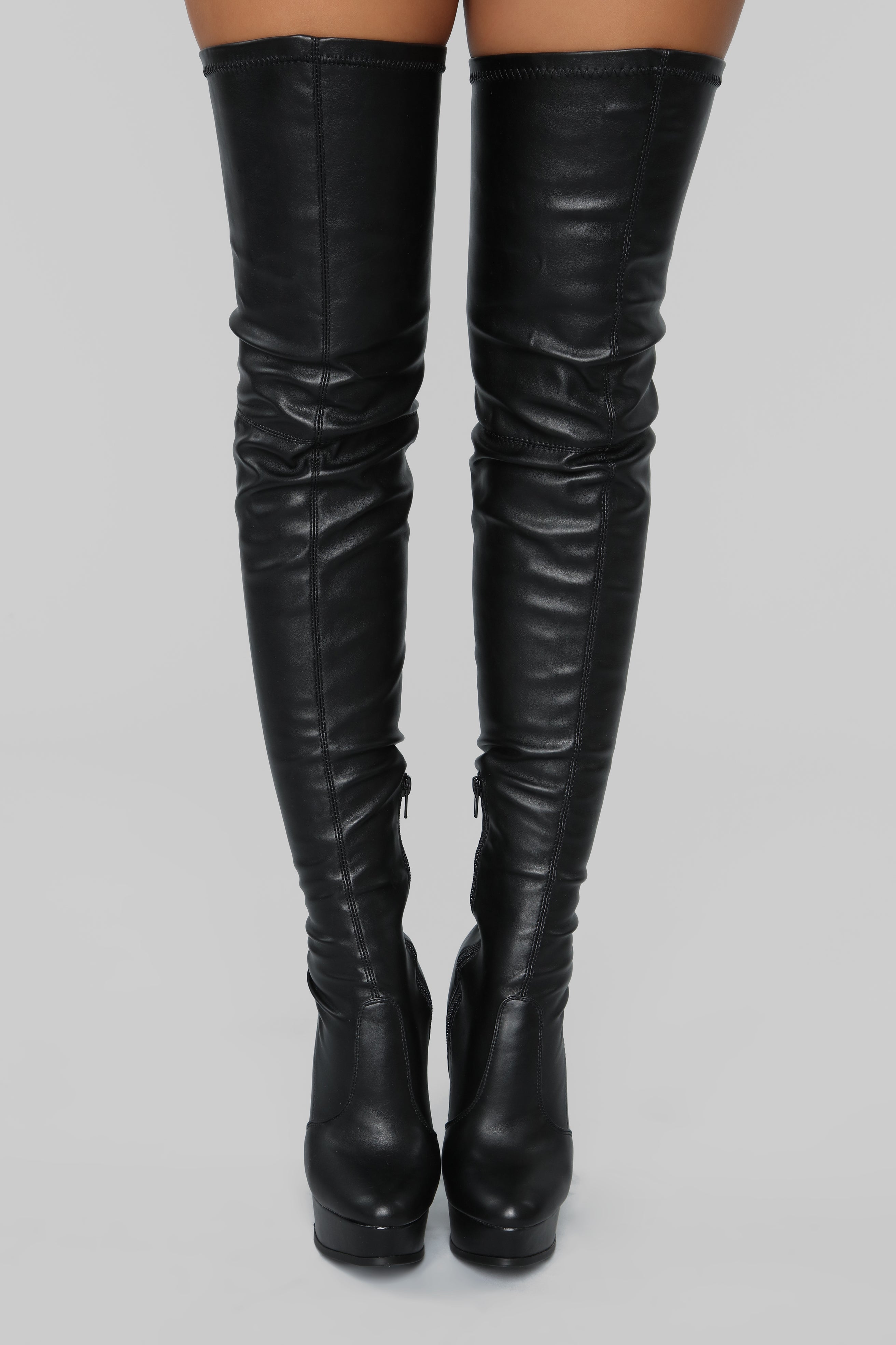 Envious Much Faux Leather Heeled Boot - Black - Image 5