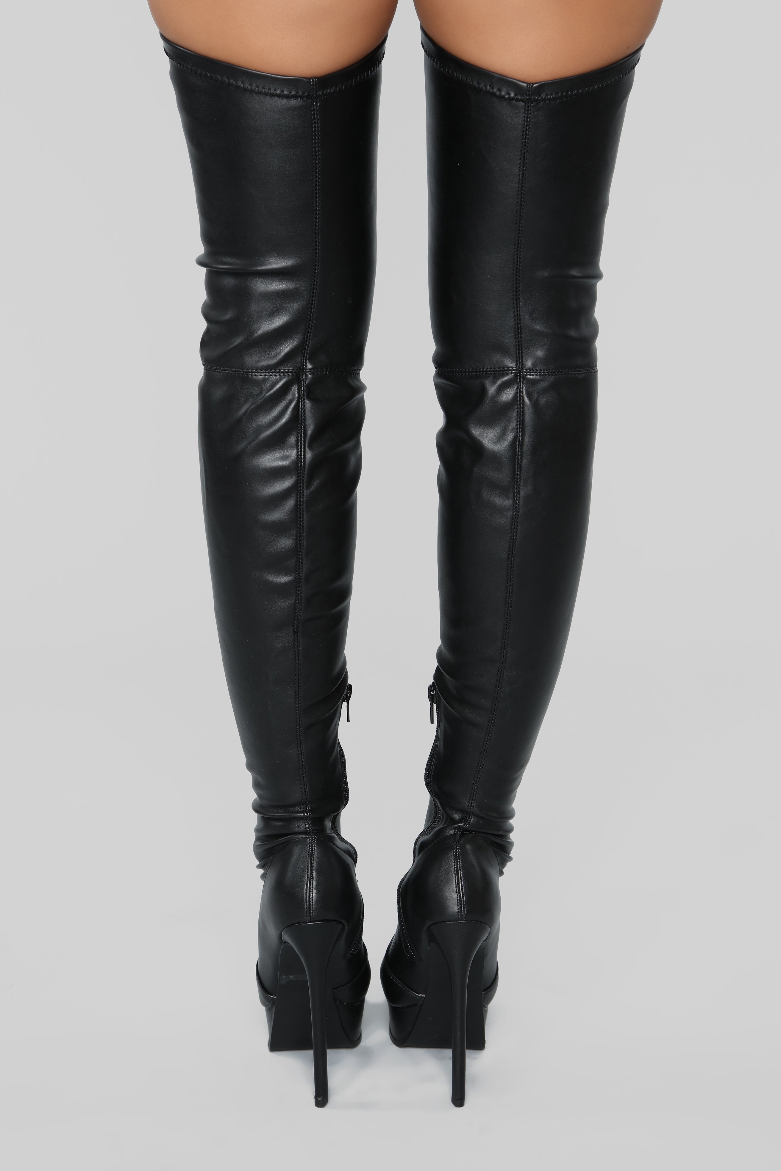 Envious Much Faux Leather Heeled Boot - Black - Image 7