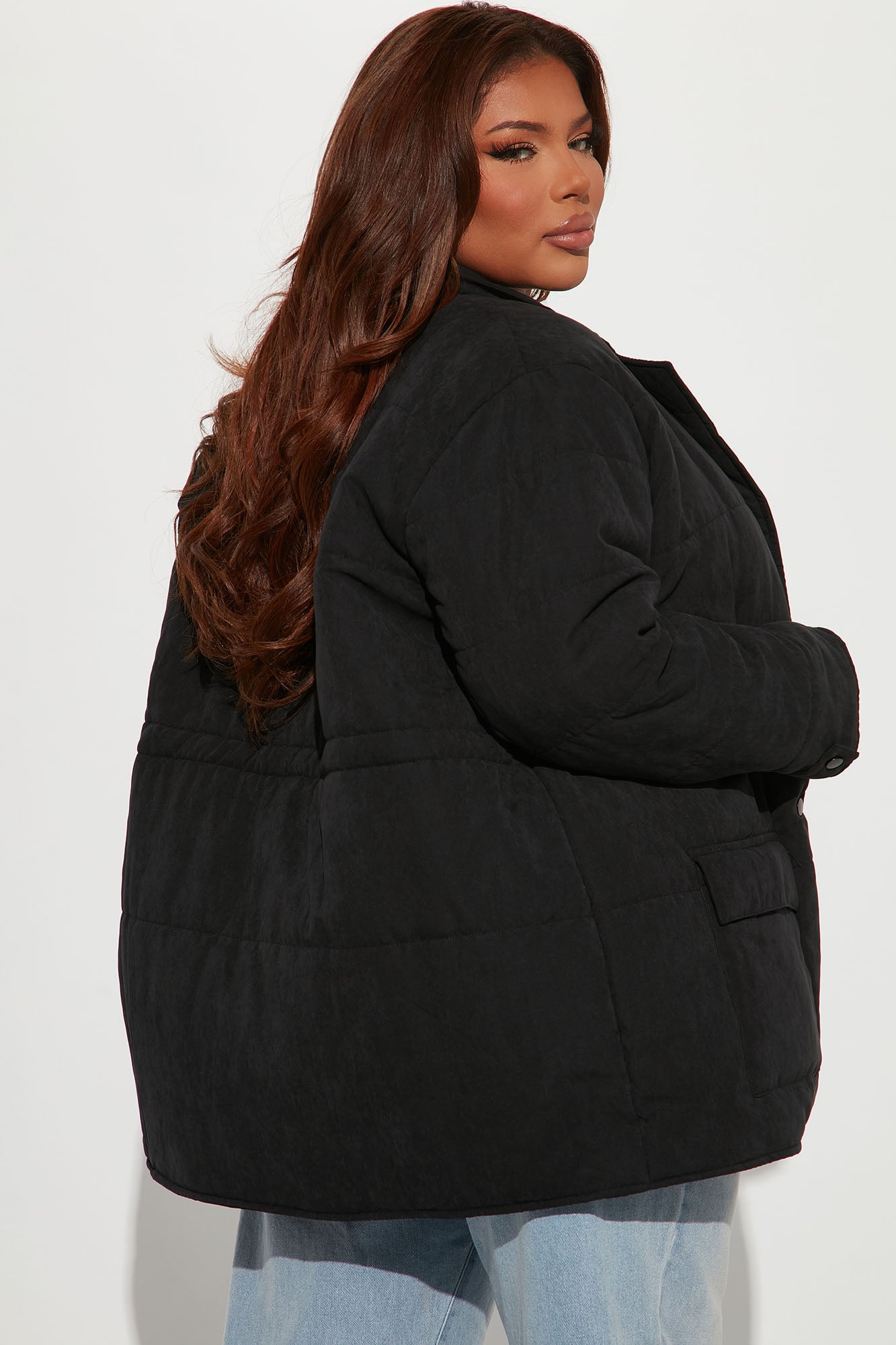 Show Love Puffer Jacket - Black - Image 9