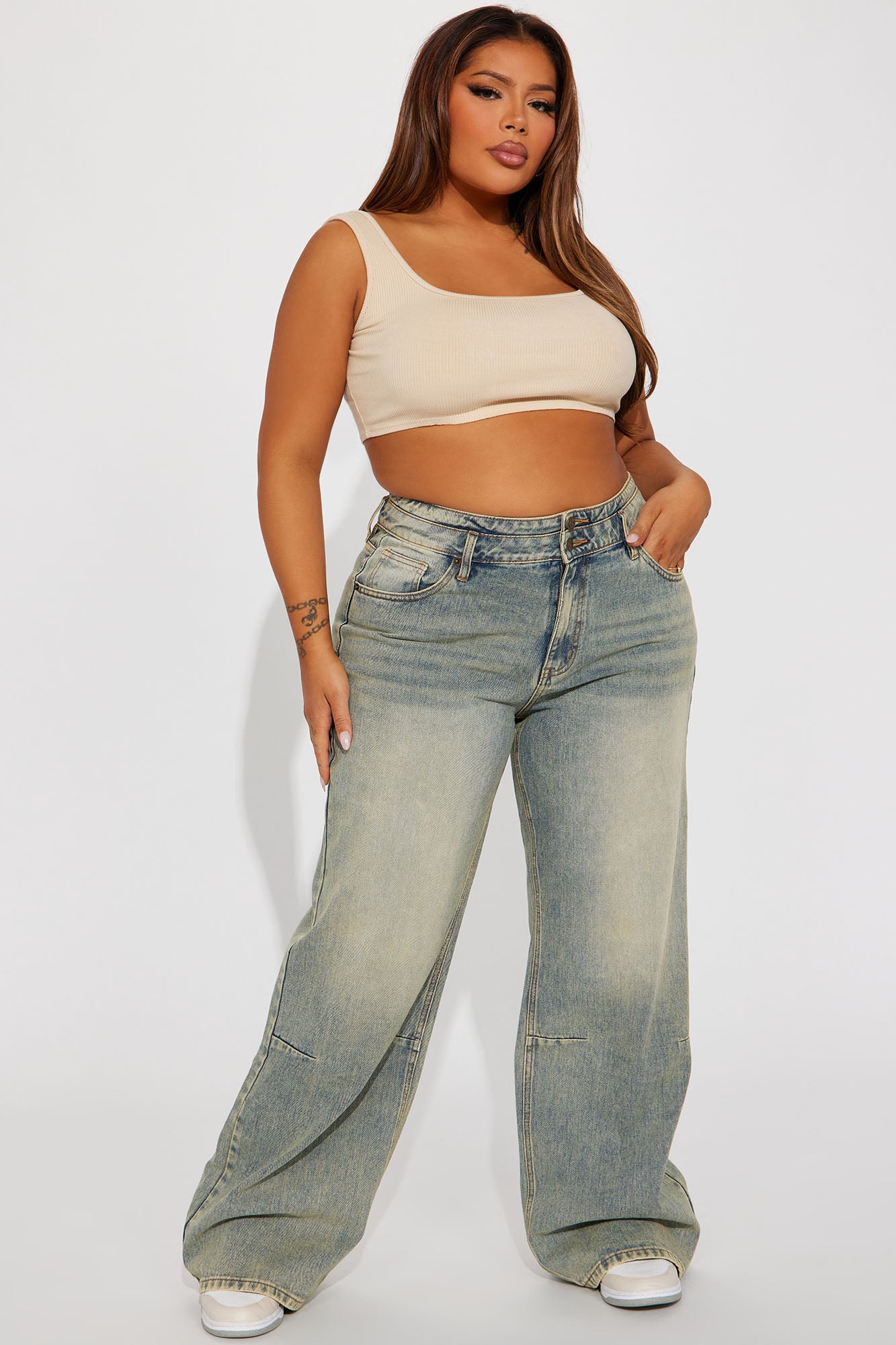 Artesia Tinted Baggy Non Stretch Jeans - Light Wash - Image 6