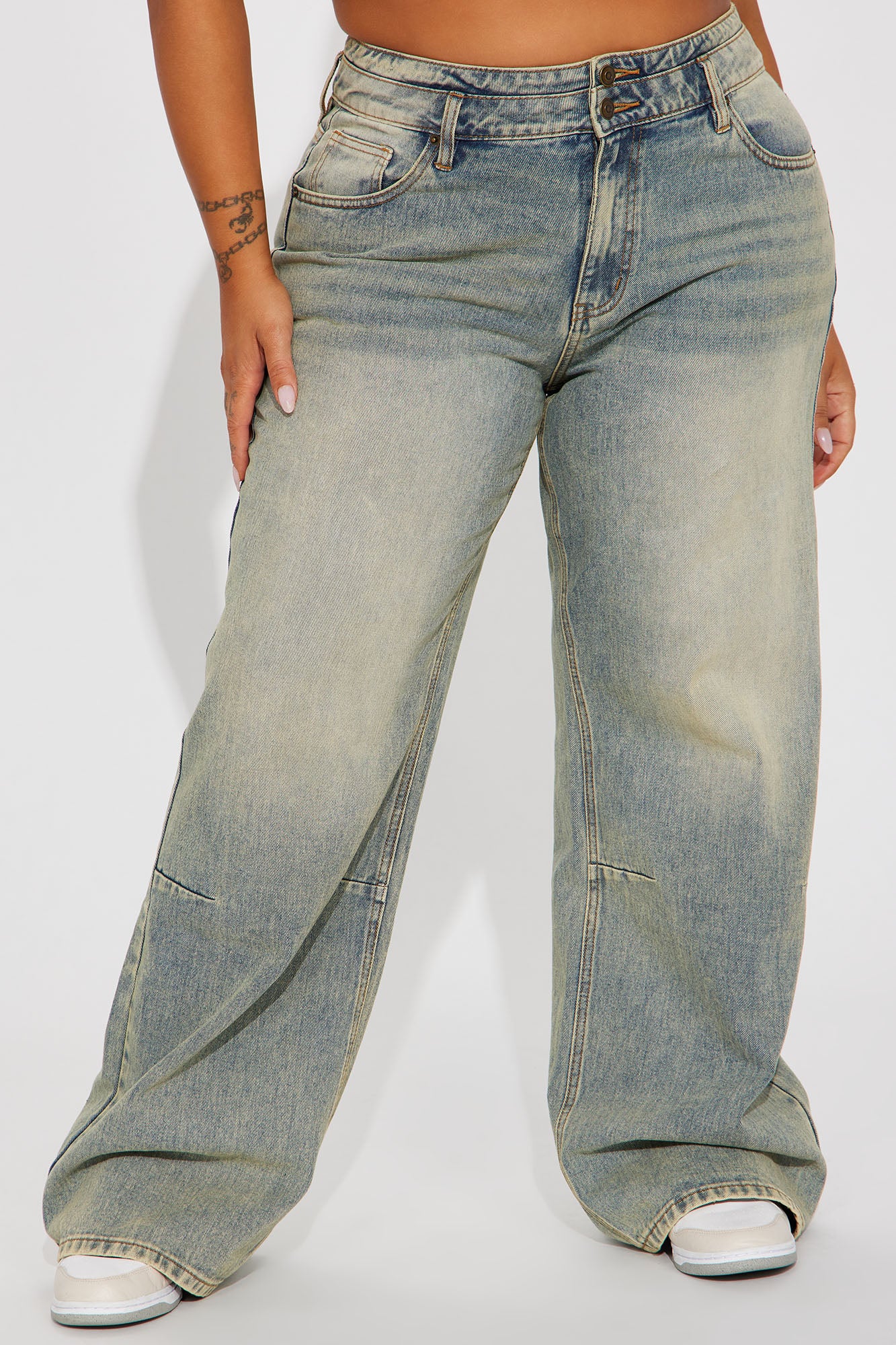 Artesia Tinted Baggy Non Stretch Jeans - Light Wash - Image 7