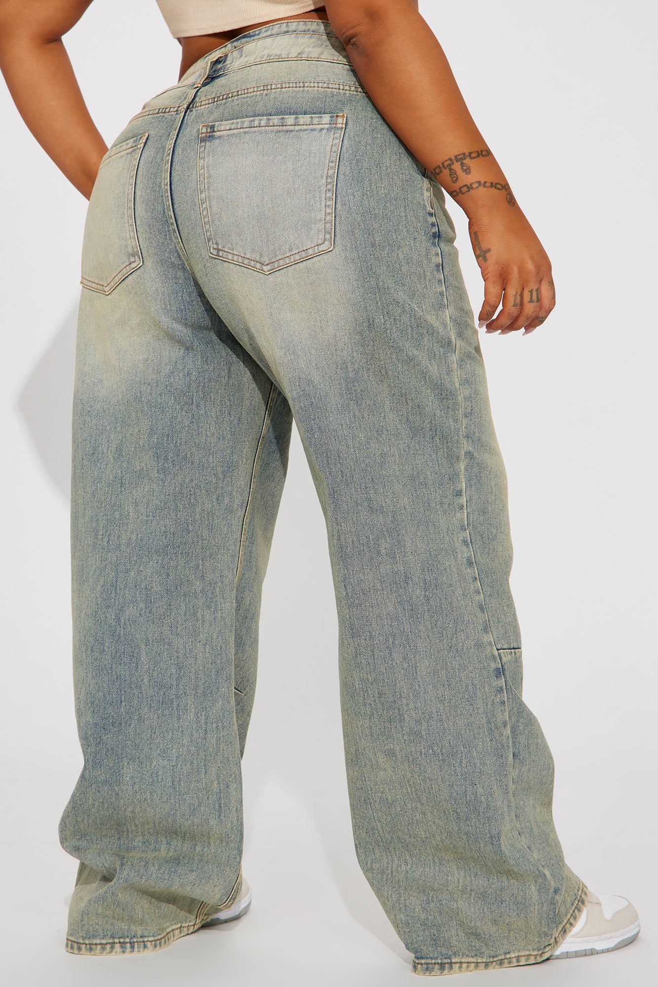 Artesia Tinted Baggy Non Stretch Jeans - Light Wash - Image 8