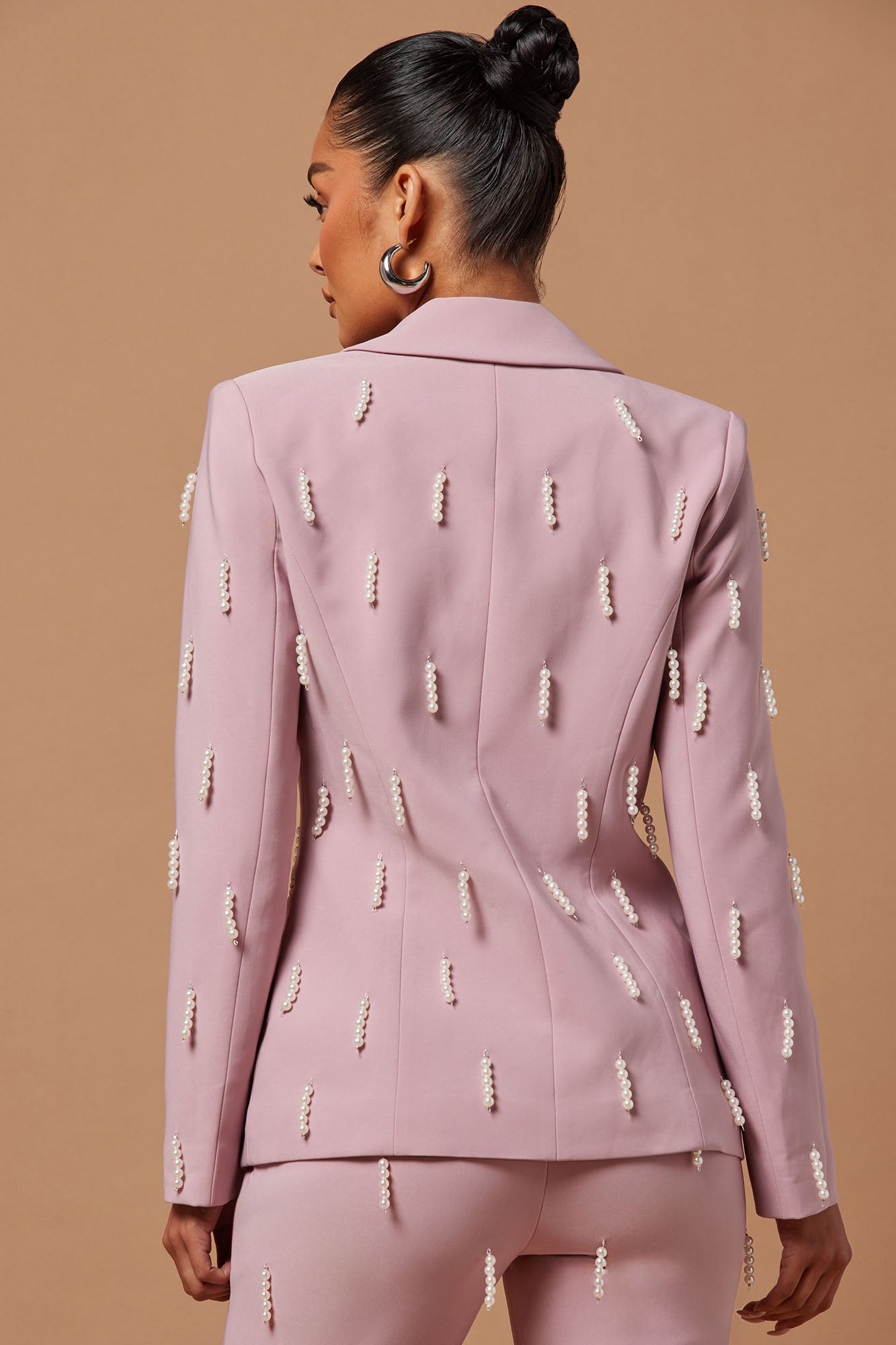 Bella Embellished Blazer - Mauve - Image 4