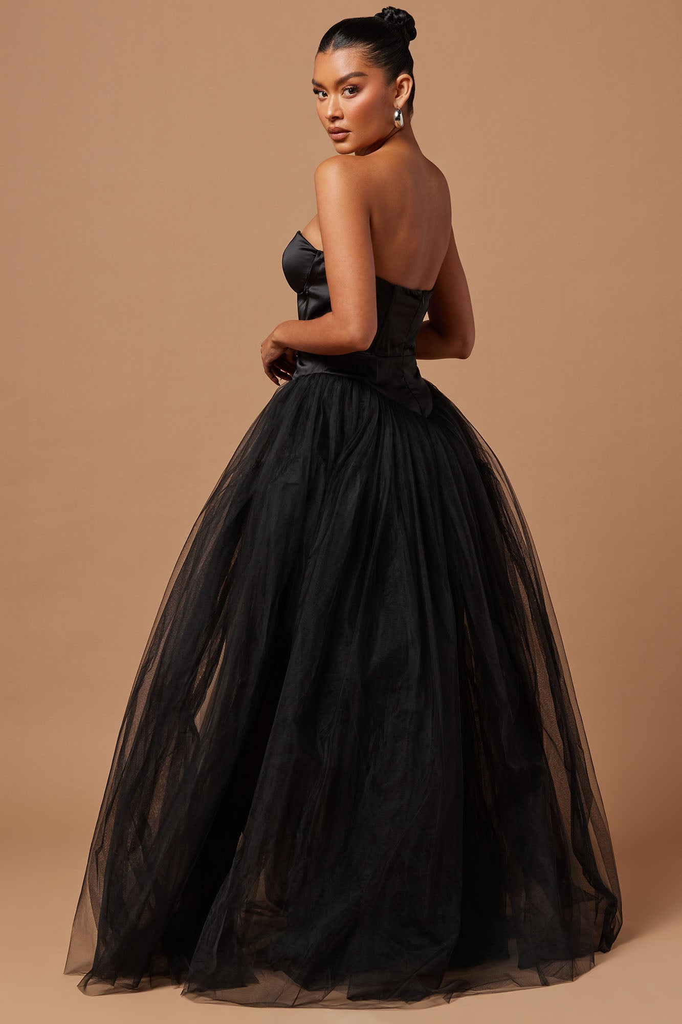 Zoee Corset Tulle Gown - Black - Image 4