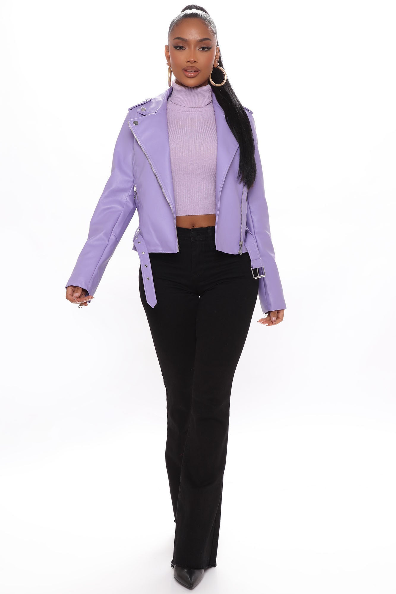 Araxie Vegan Leather Jacket - Lavender - Image 3