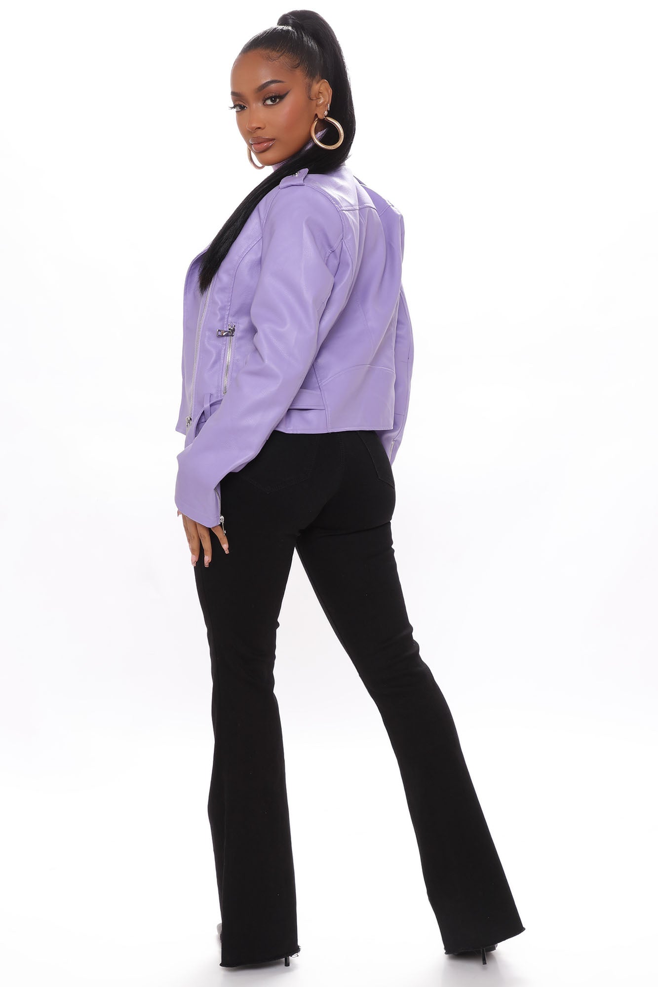 Araxie Vegan Leather Jacket - Lavender - Image 5
