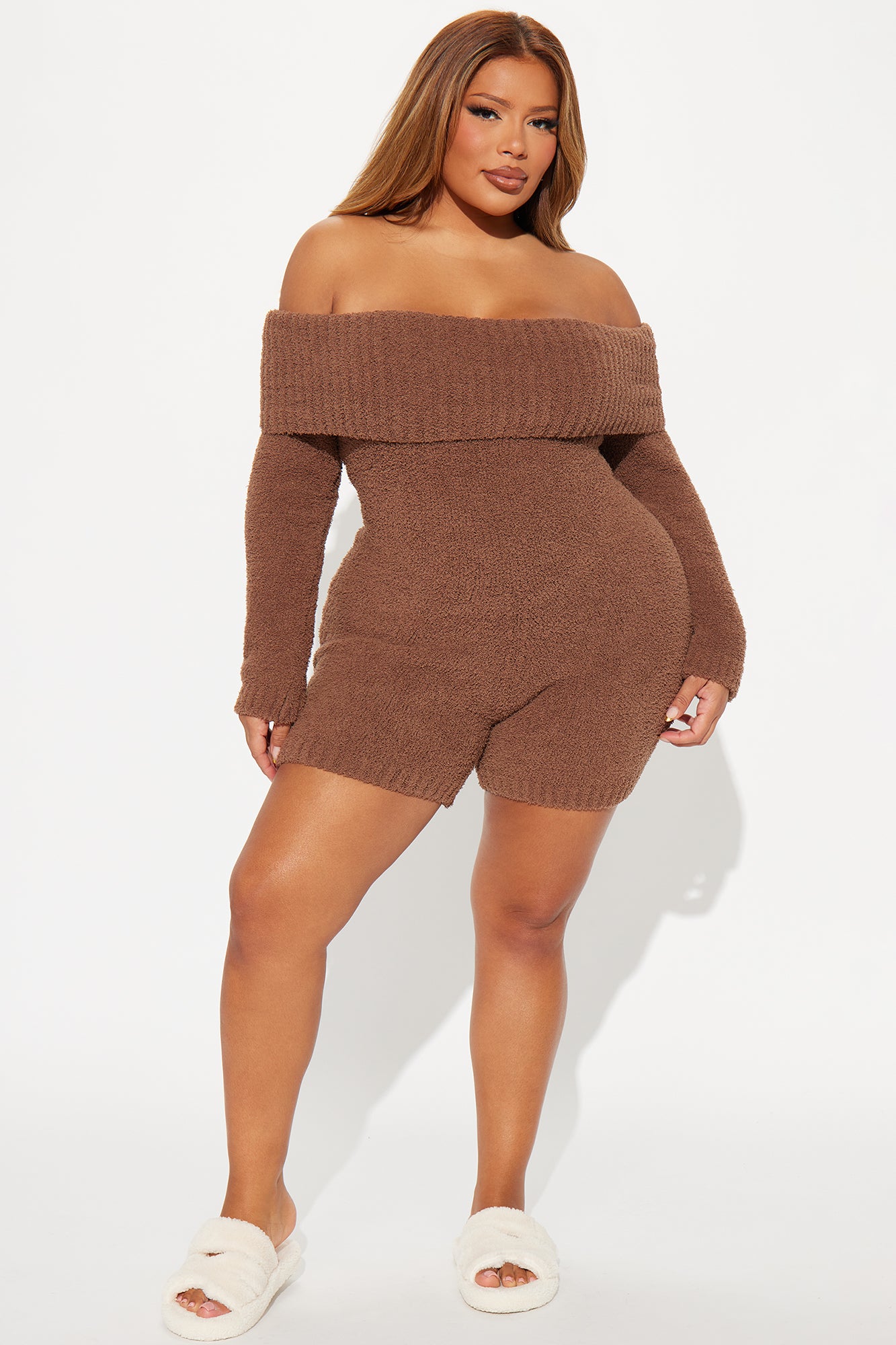Time Well Spent Cozy Romper - Mocha - Image 5