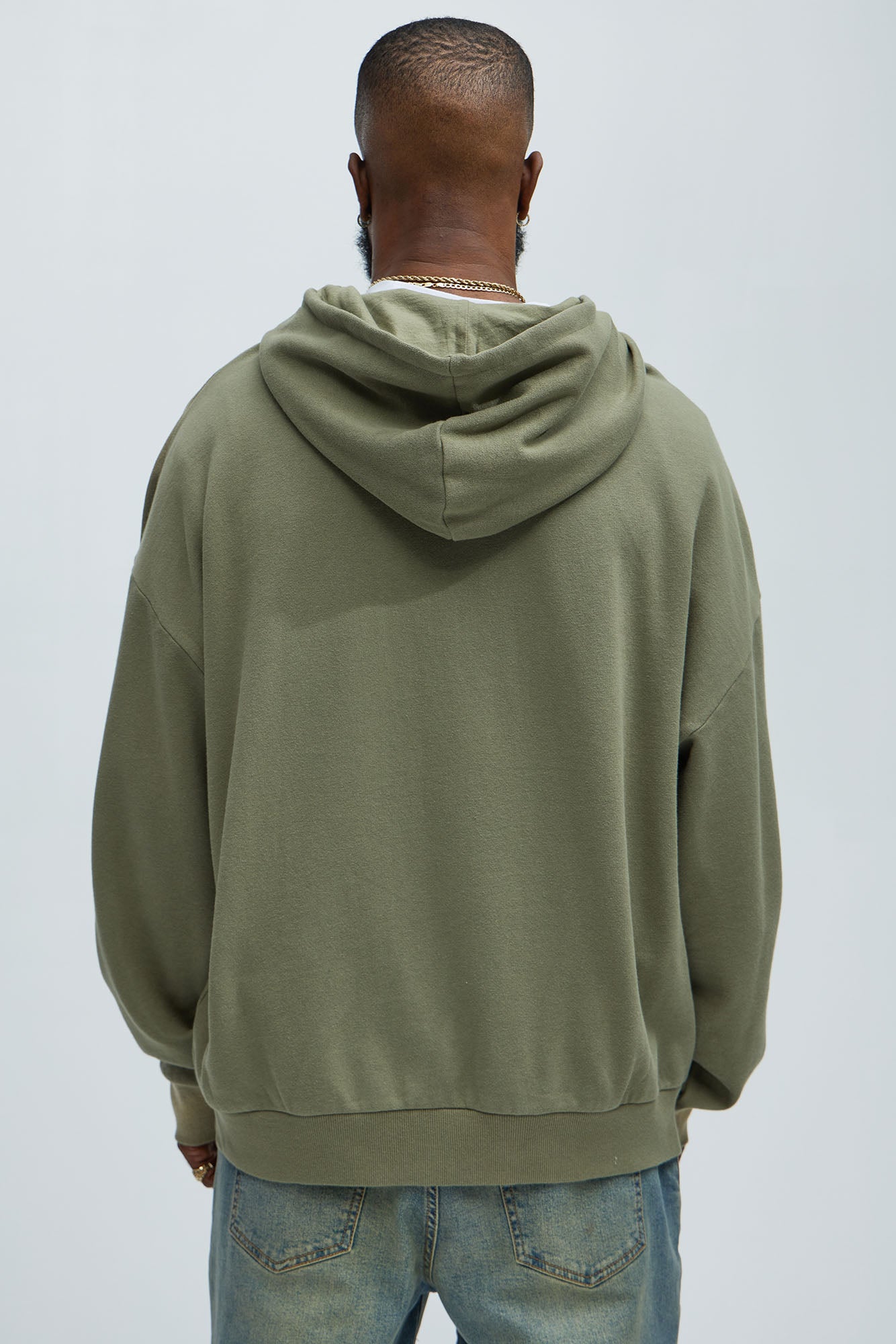 Tyson Brushed Oversized Hoodie - Olive - Image 4