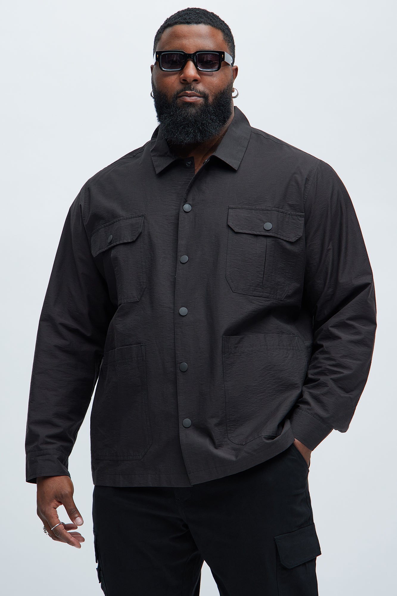 Top Tech Button Up Shirt - Black - Image 5