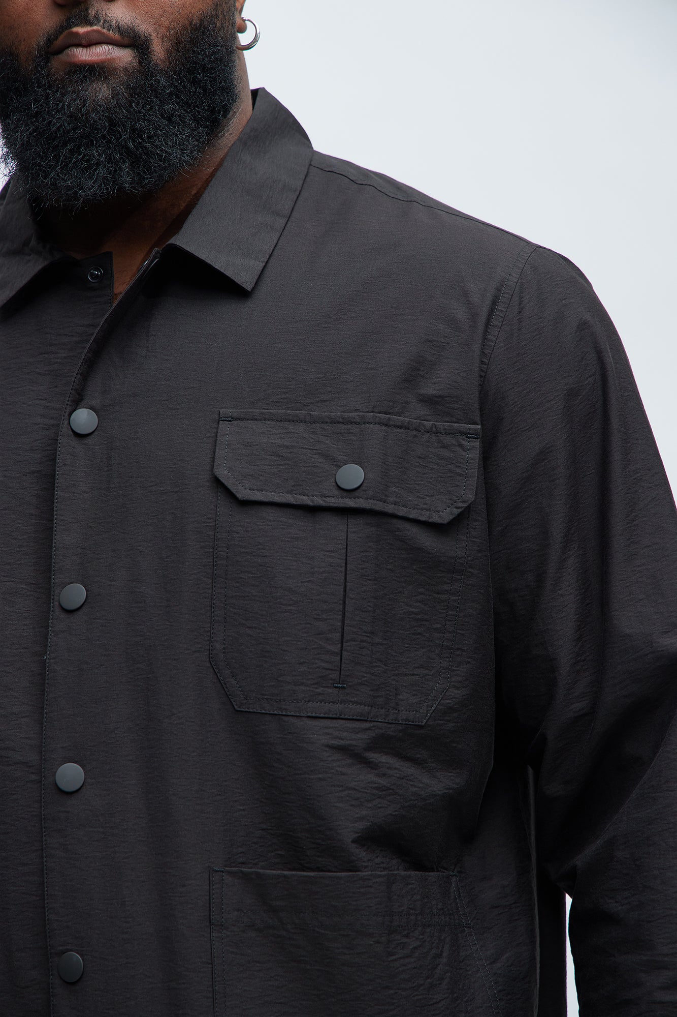 Top Tech Button Up Shirt - Black - Image 7