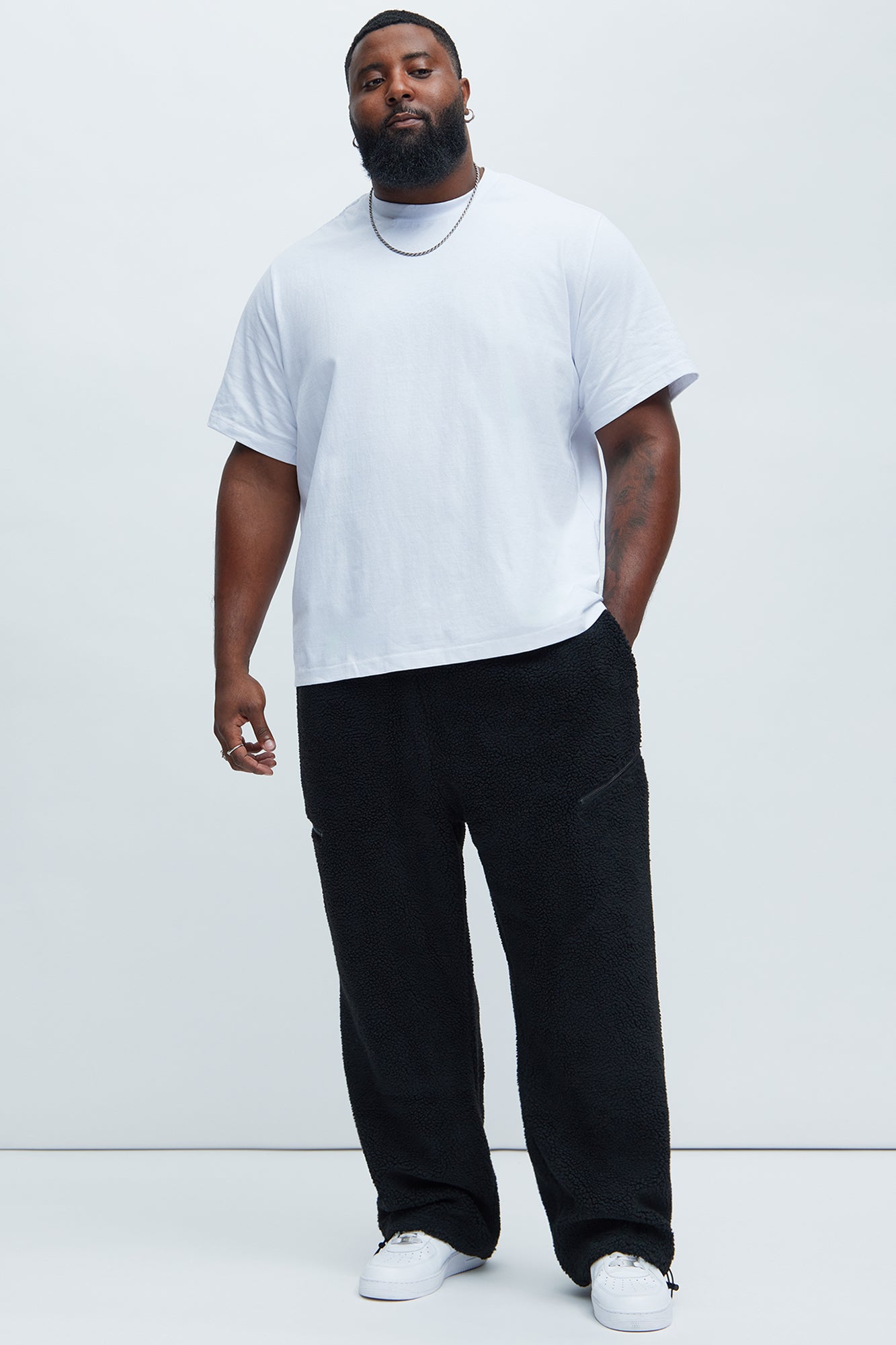 Axel Polar Fleece Zip Straight Sweatpants - Black - Image 6
