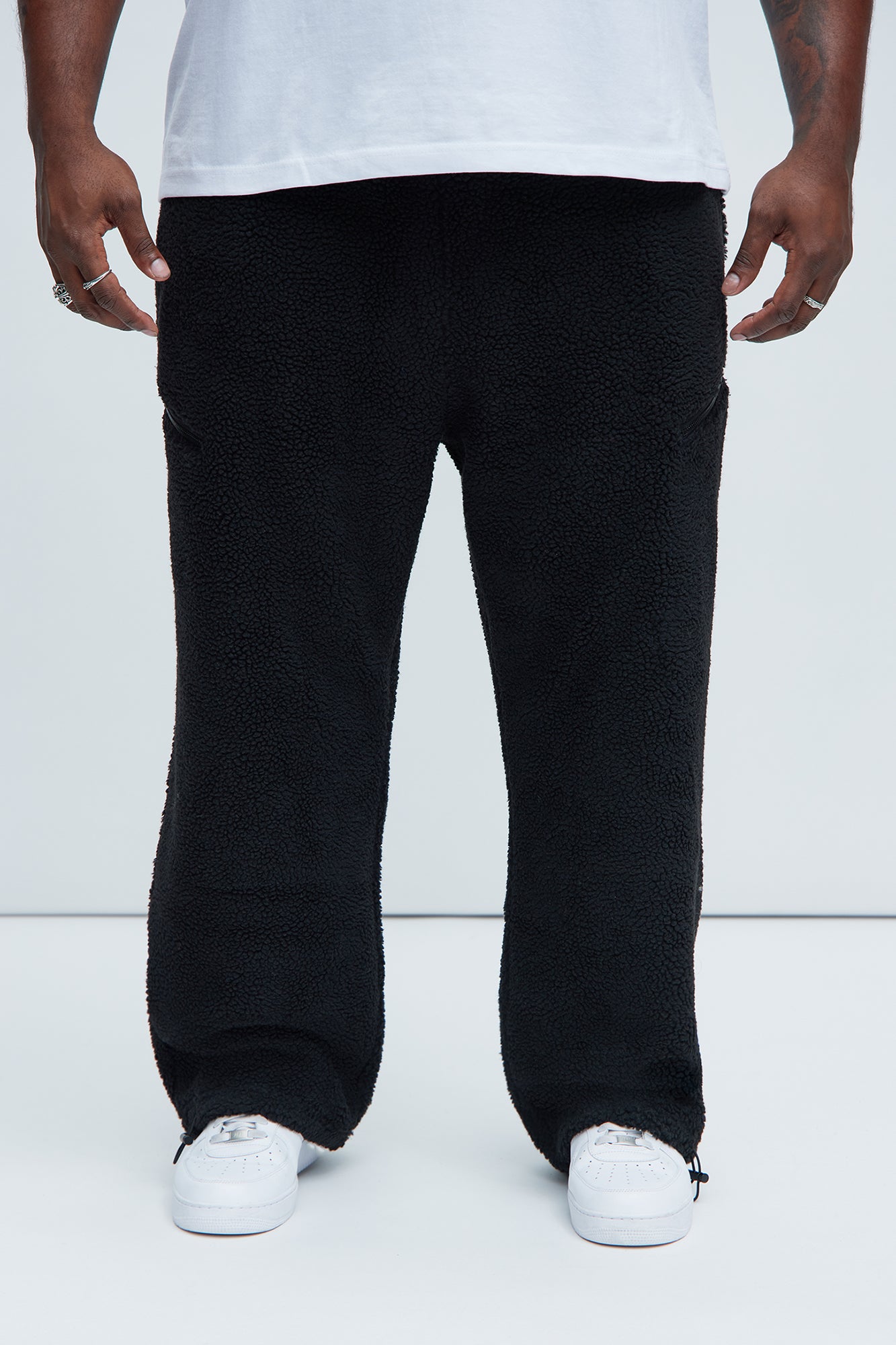 Axel Polar Fleece Zip Straight Sweatpants - Black - Image 7