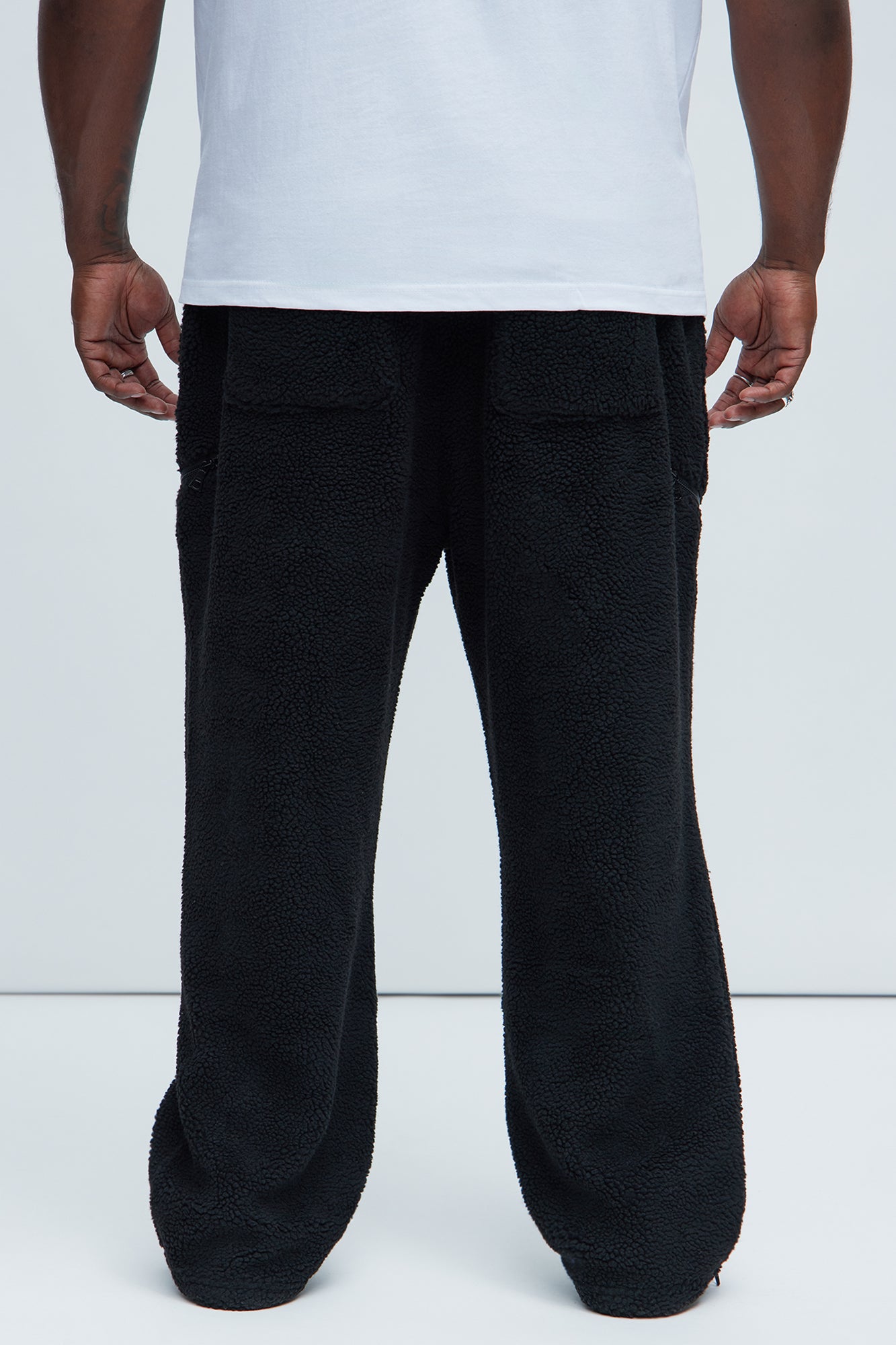 Axel Polar Fleece Zip Straight Sweatpants - Black - Image 9