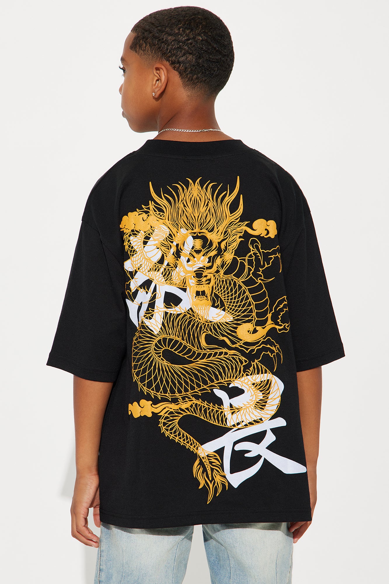 Mini Dragon Dreams Print T-Shirt - Black - Image 4