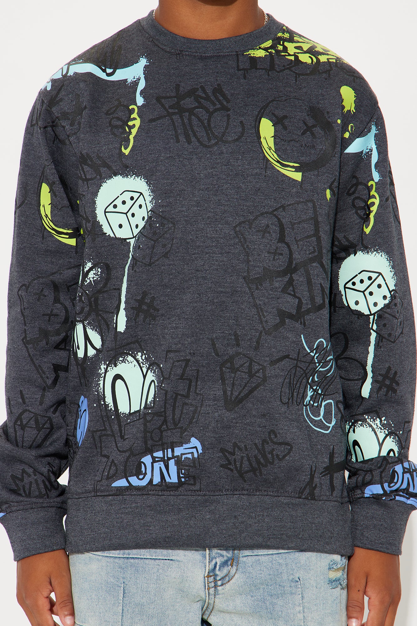 Mini Be Kind & Respect Fleece Sweatshirt - Charcoal - Image 3