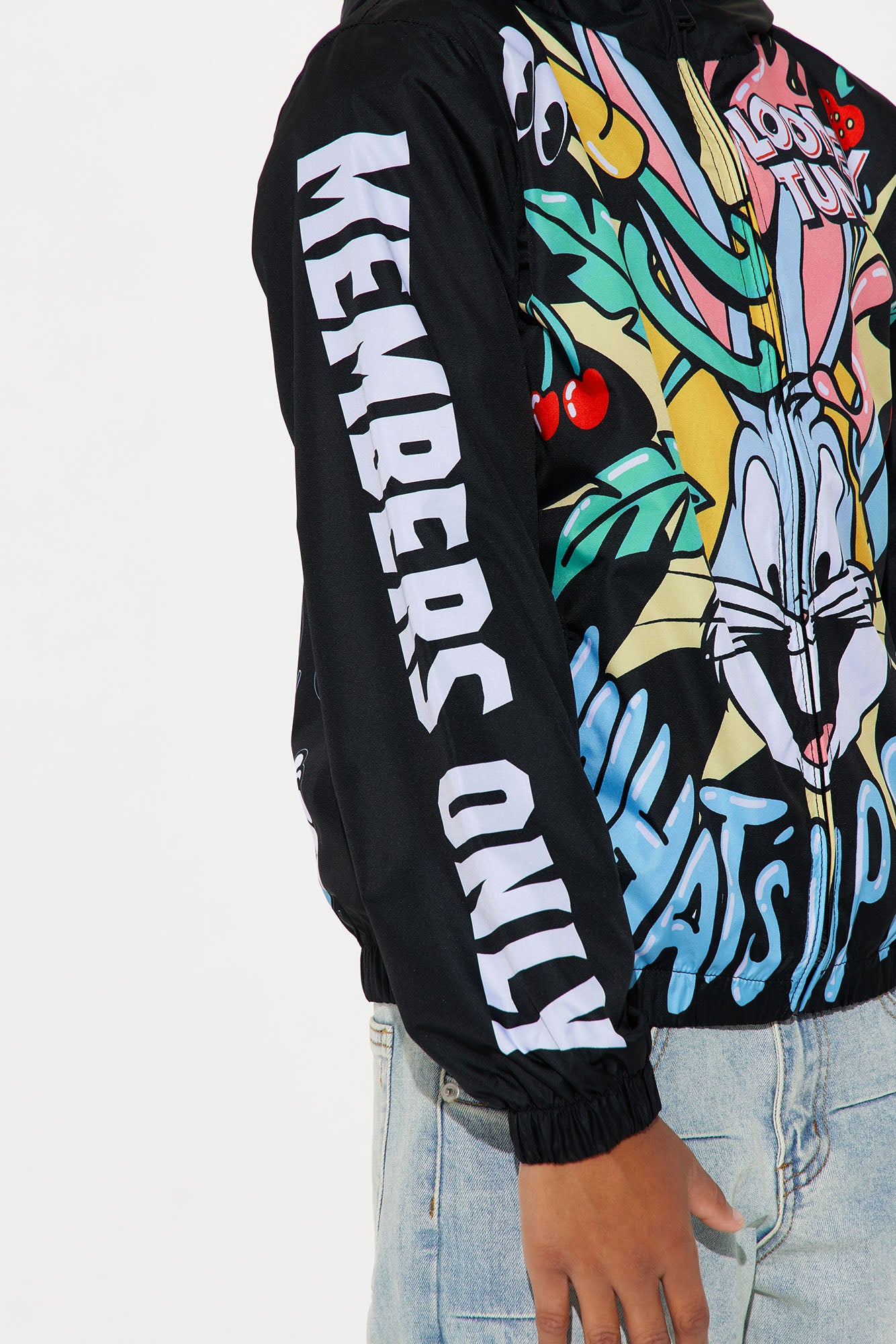 Mini Bugs Bunny I'm A Masterpiece Zip Up Windbreaker - Black - Image 5