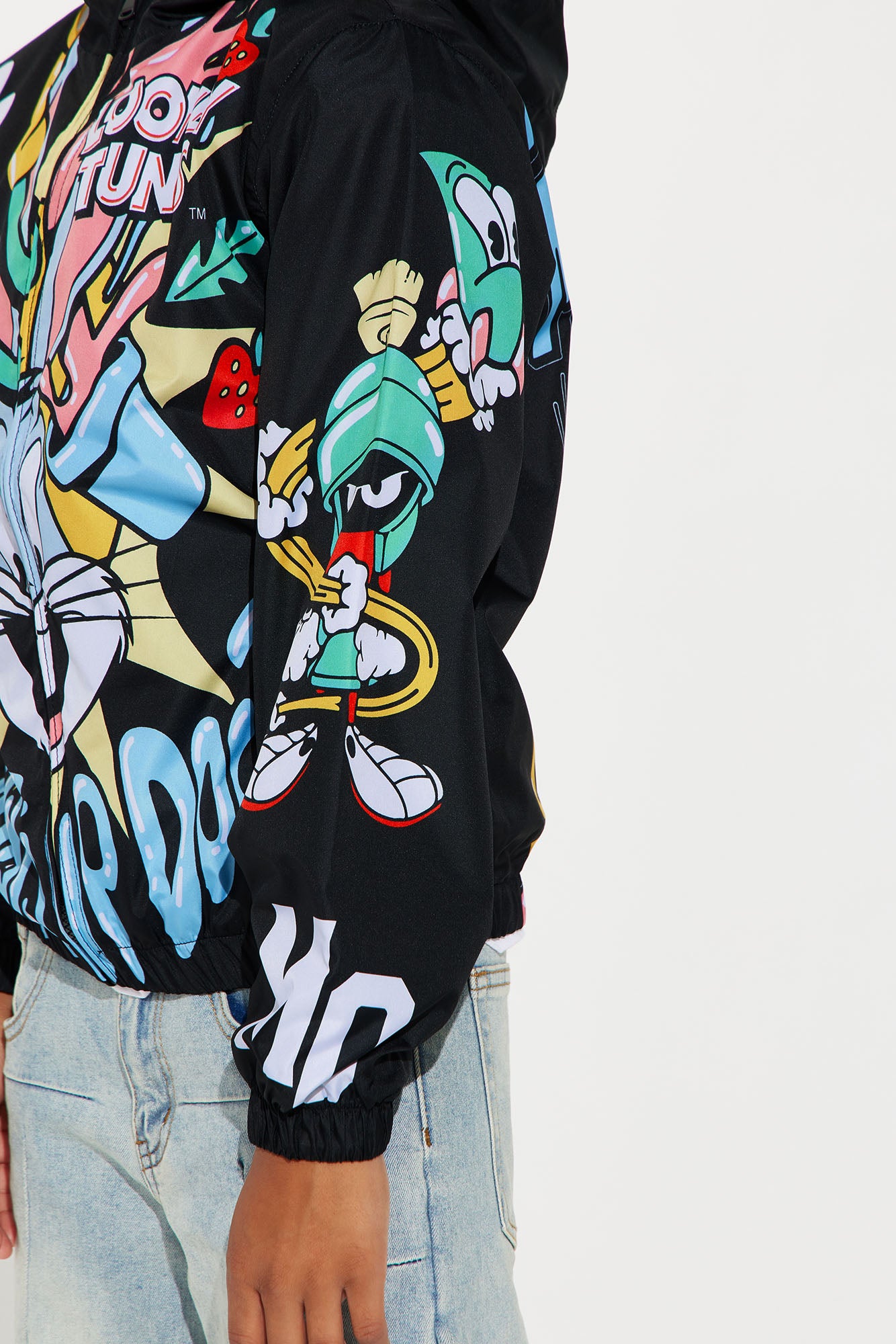 Mini Bugs Bunny I'm A Masterpiece Zip Up Windbreaker - Black - Image 6
