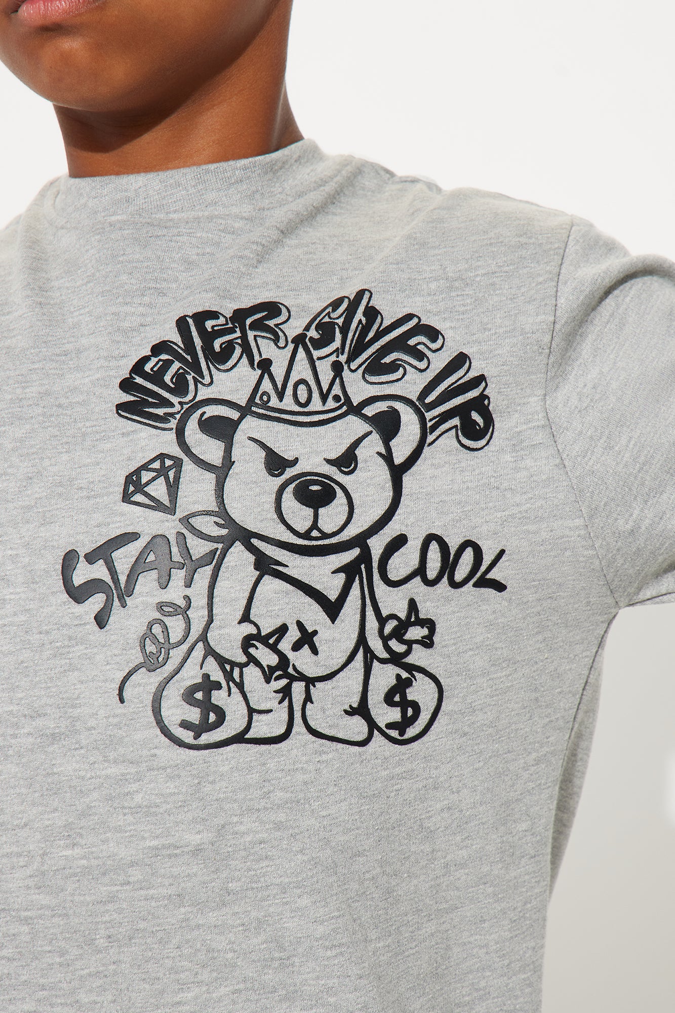 Mini Never Give Up Fleece Sweatshirt - Grey - Image 3