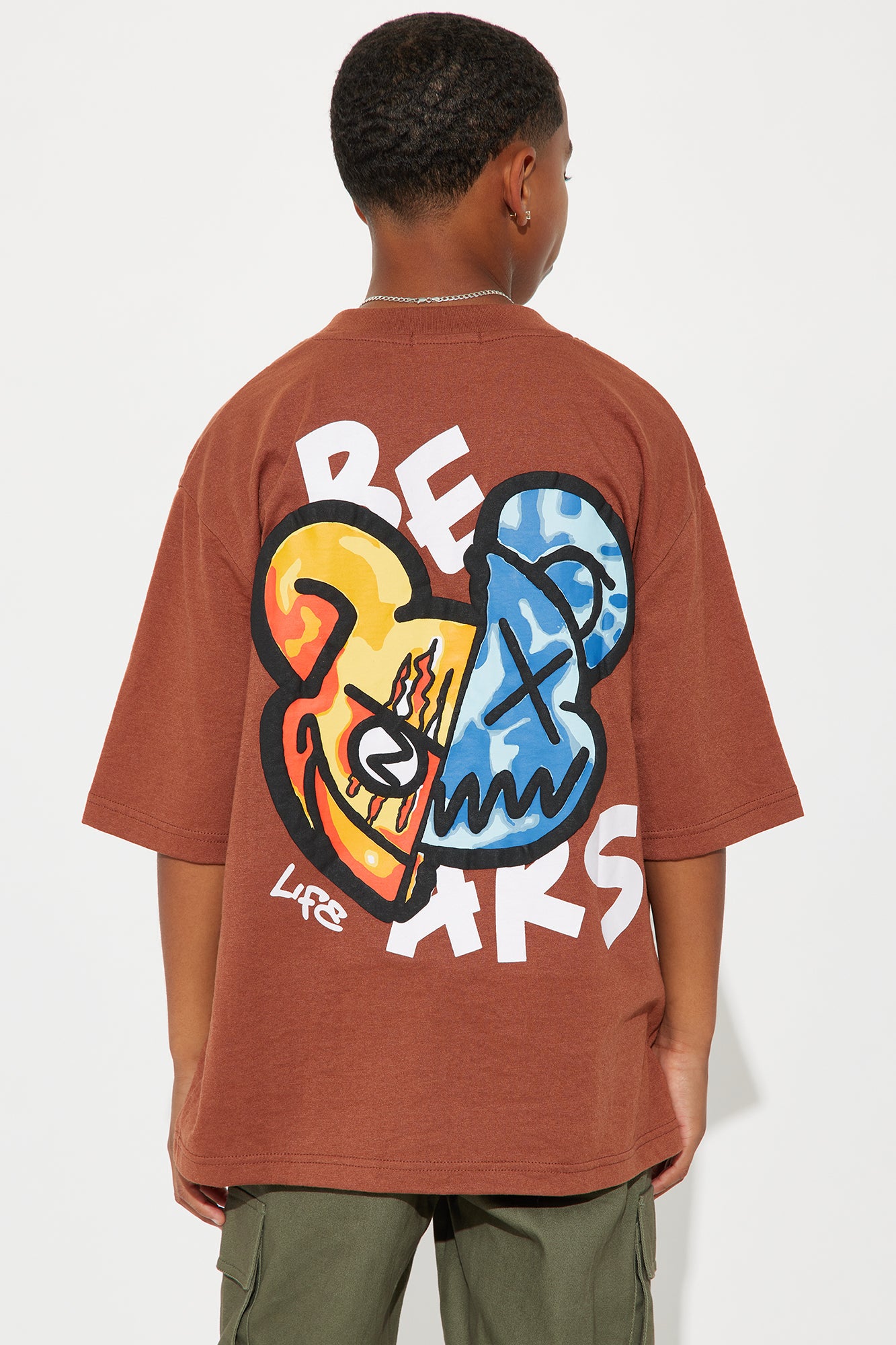 Mini Bears Life Print T-Shirt - Brown - Image 4