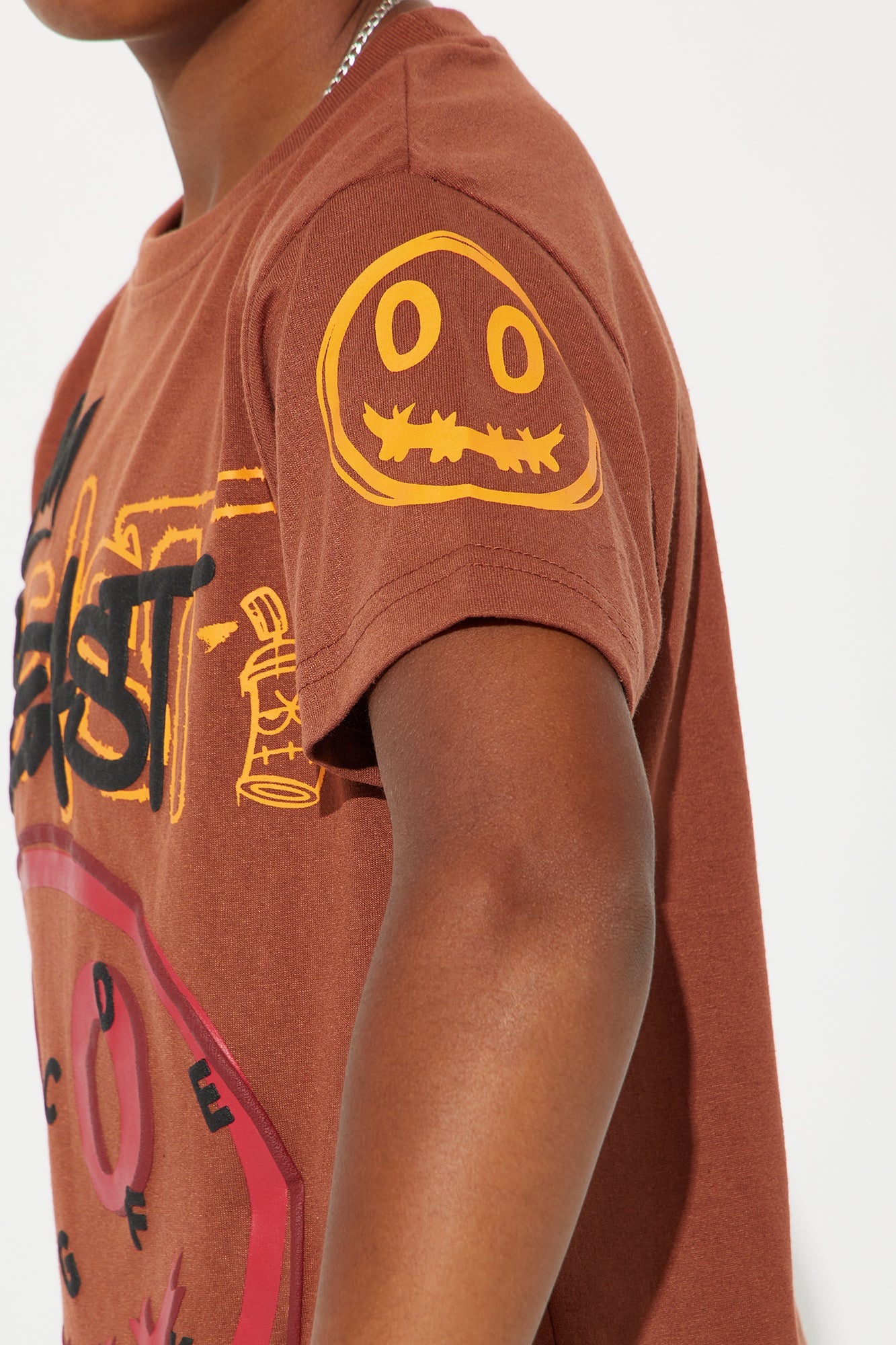 Mini Beast Mode Print T-Shirt - Brown - Image 4