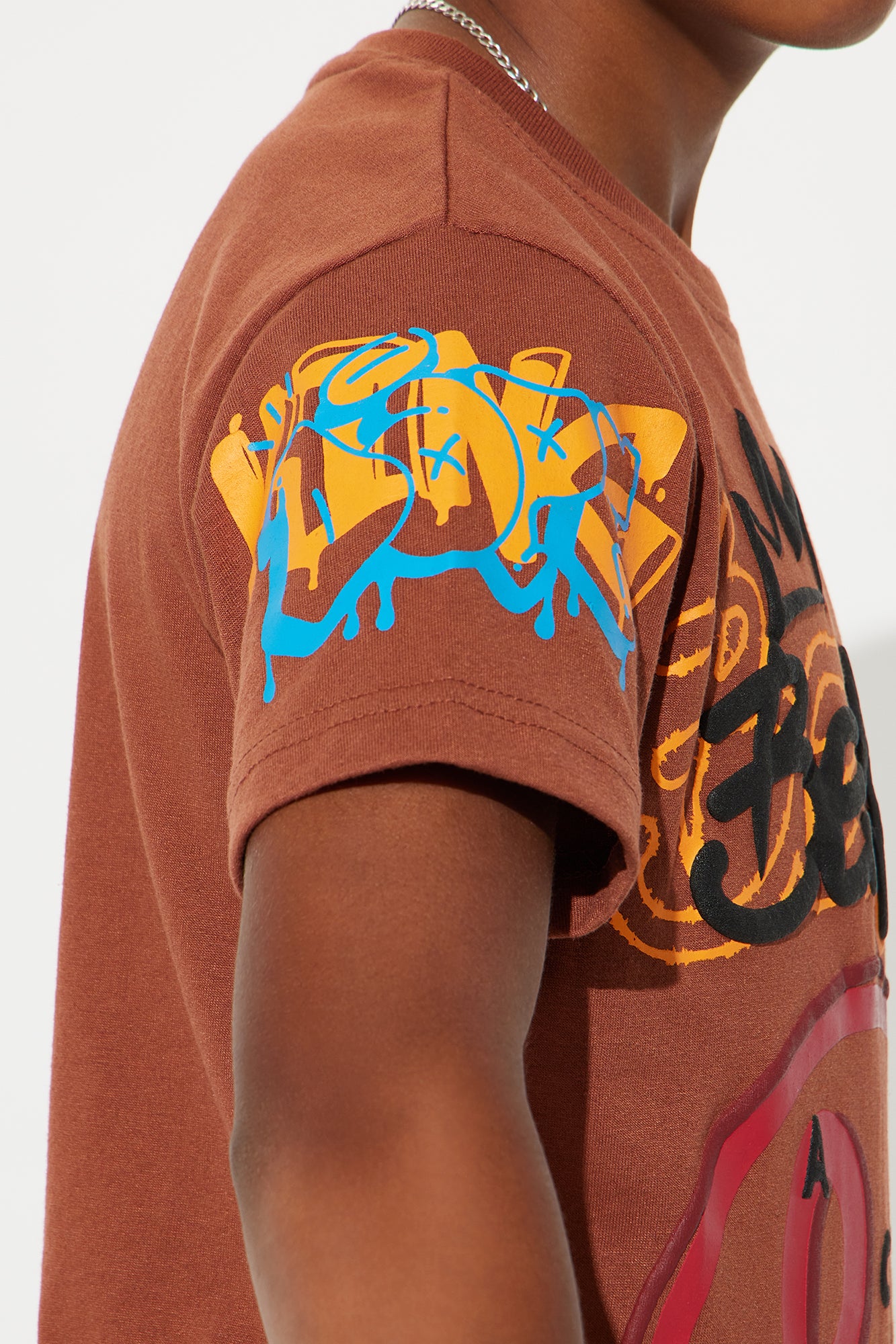 Mini Beast Mode Print T-Shirt - Brown - Image 5