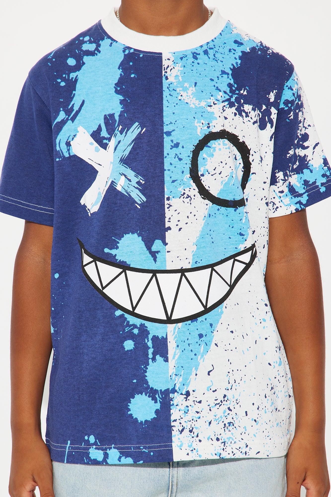 Mini Smiley Wavey T-Shirt  - Navy - Image 3