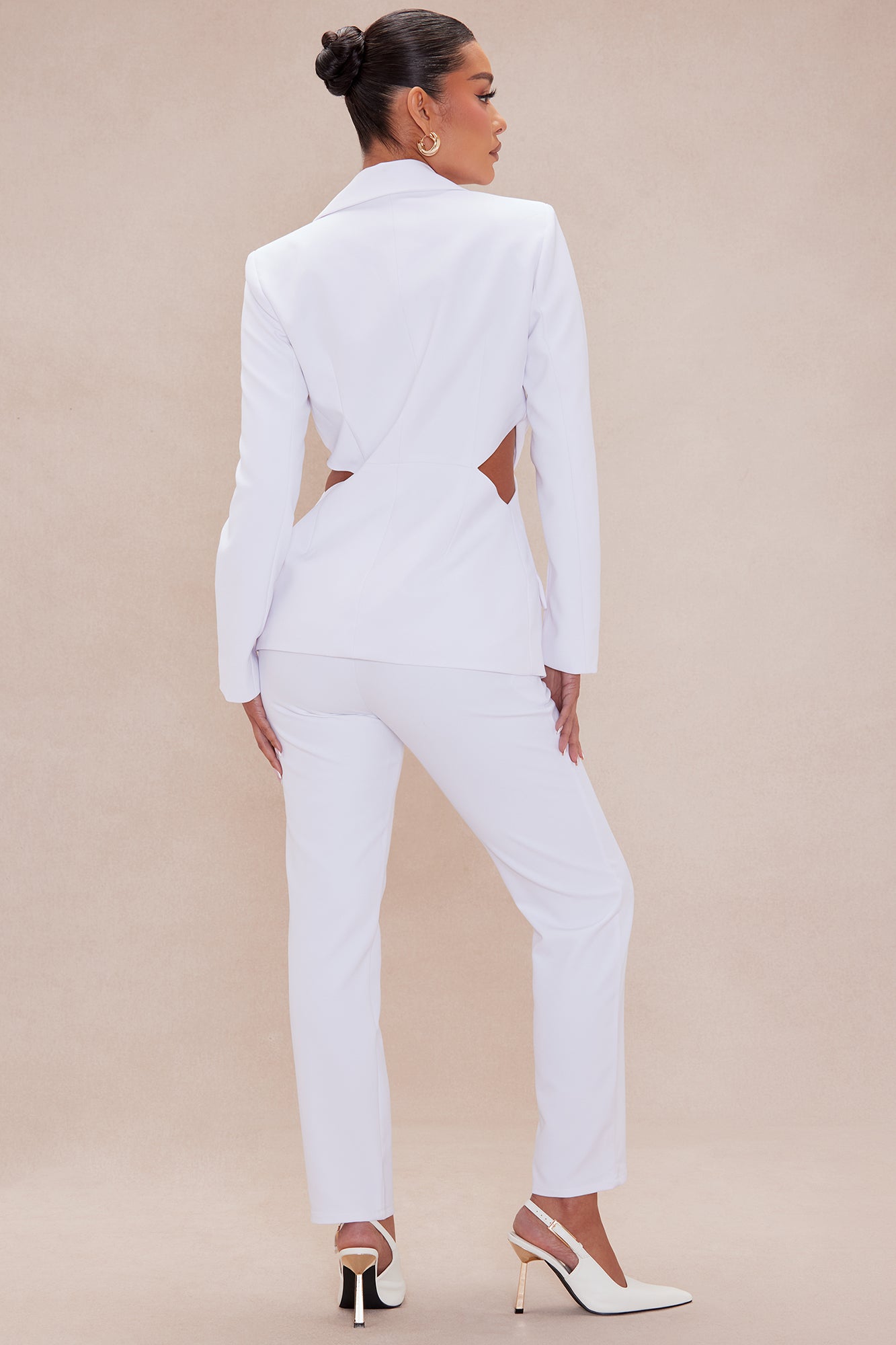 Amaya Blazer Suit Set - Cream - Image 4