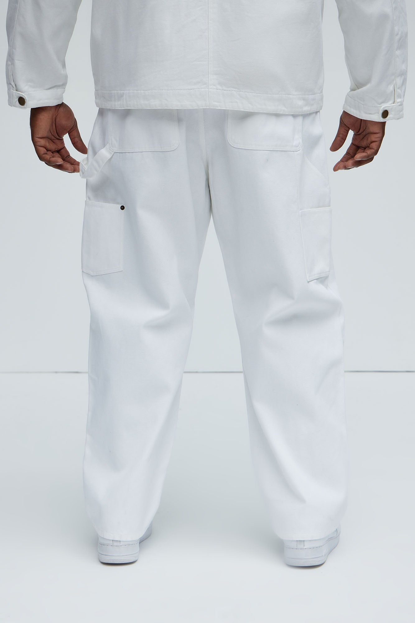 Alexander Double Knee Straight Utility Canvas Pants - White - Image 13