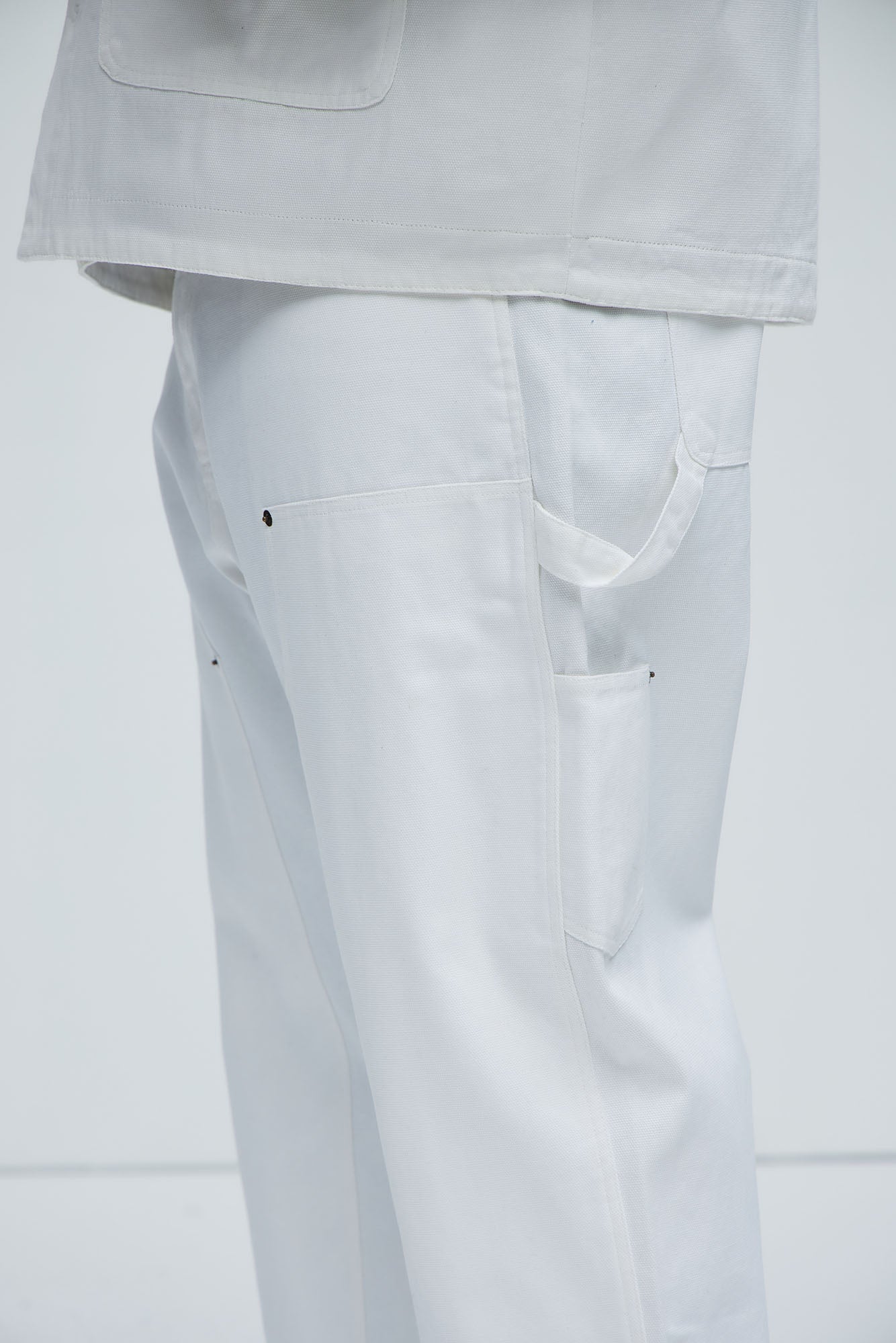 Alexander Double Knee Straight Utility Canvas Pants - White - Image 12