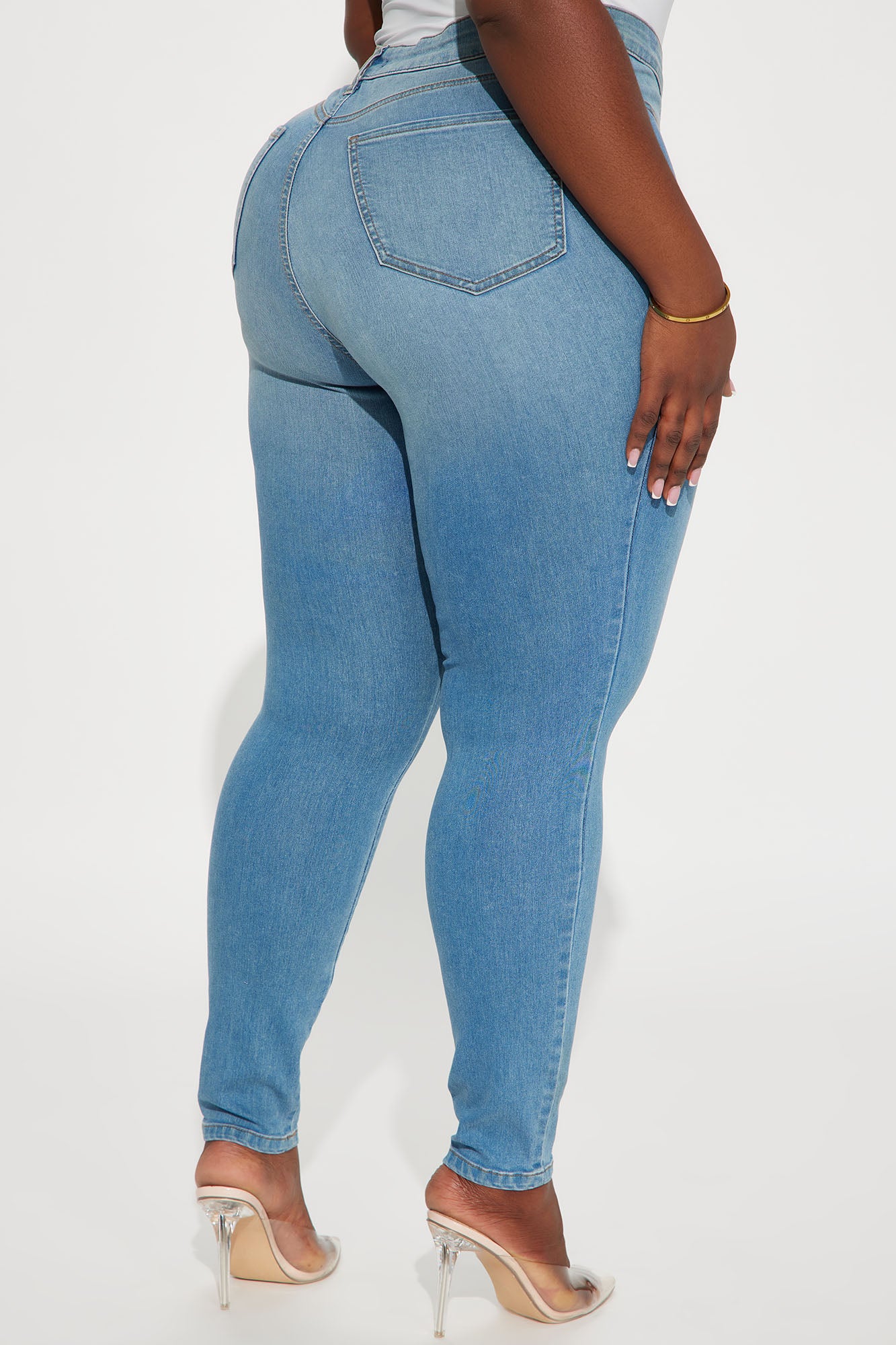 Flex Game Strong Low Rise Skinny Jeans - Light Blue Wash - Image 11