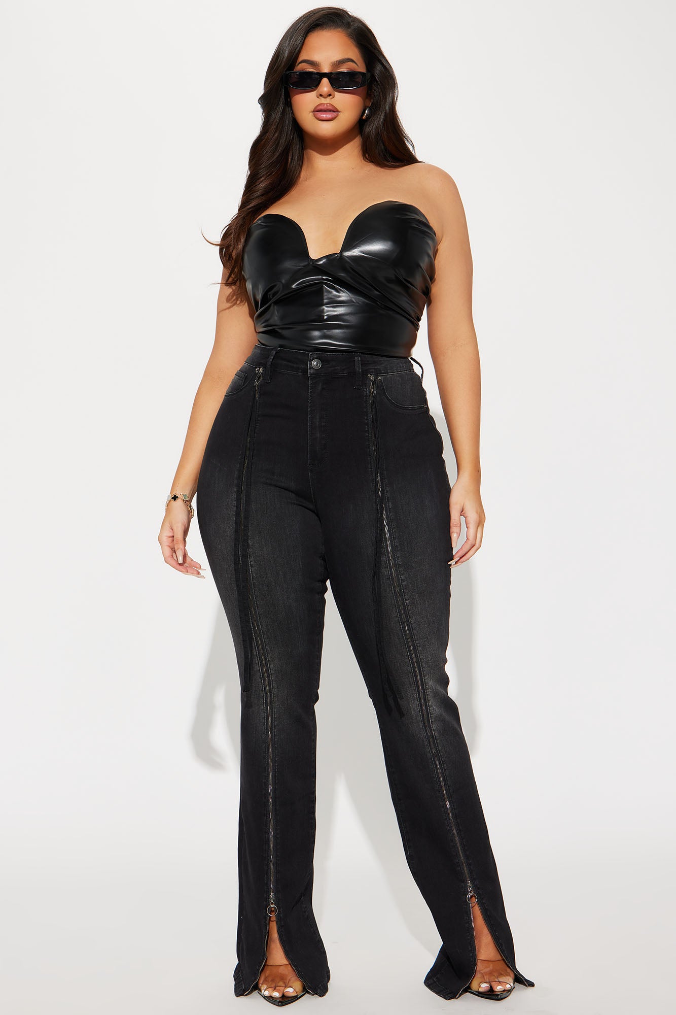 Tall Not So Basic Stretch Zipper  Bootcut Jeans - Black - Image 5