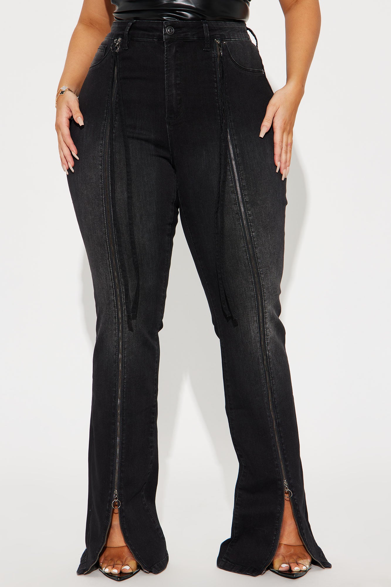 Tall Not So Basic Stretch Zipper  Bootcut Jeans - Black - Image 6