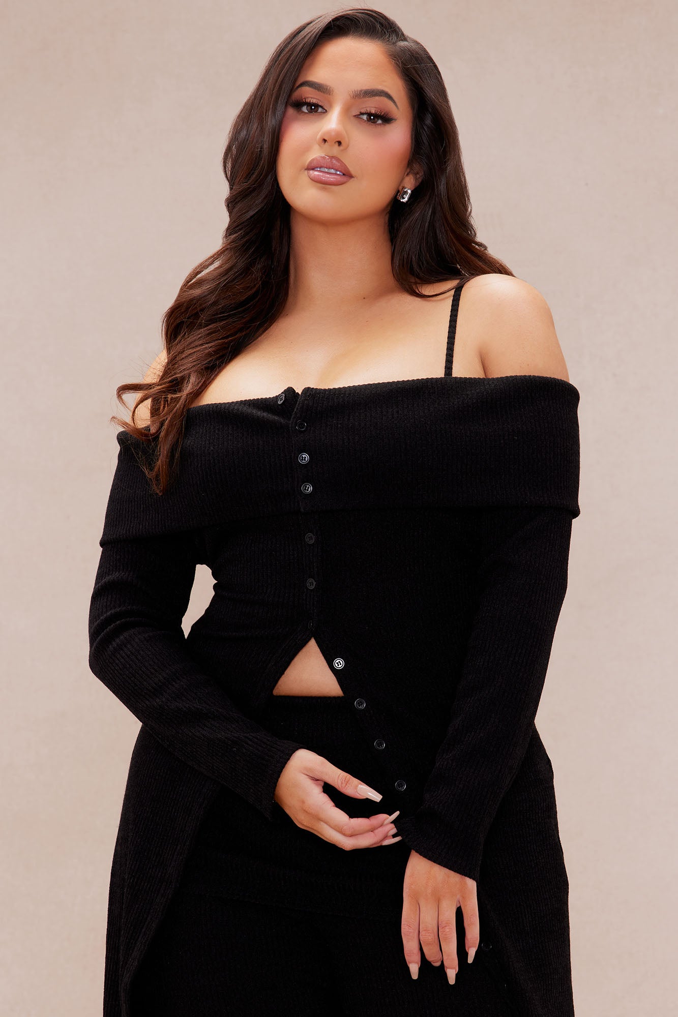 Serenity Maxi Sweater Pant Set - Black - Image 6