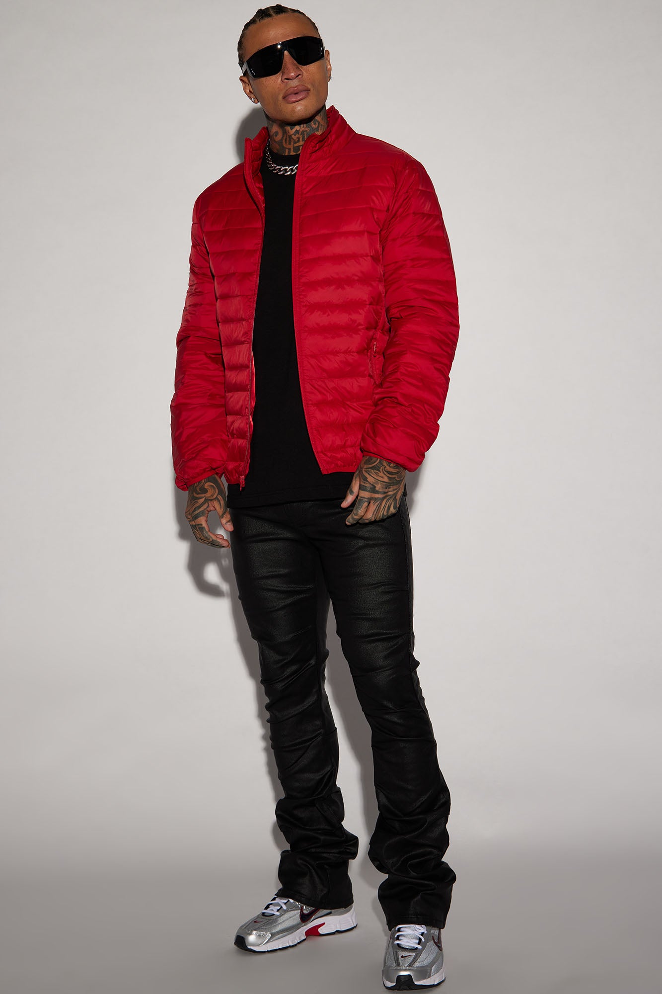 Wesley Packable Puffer Jacket - Red - Image 3