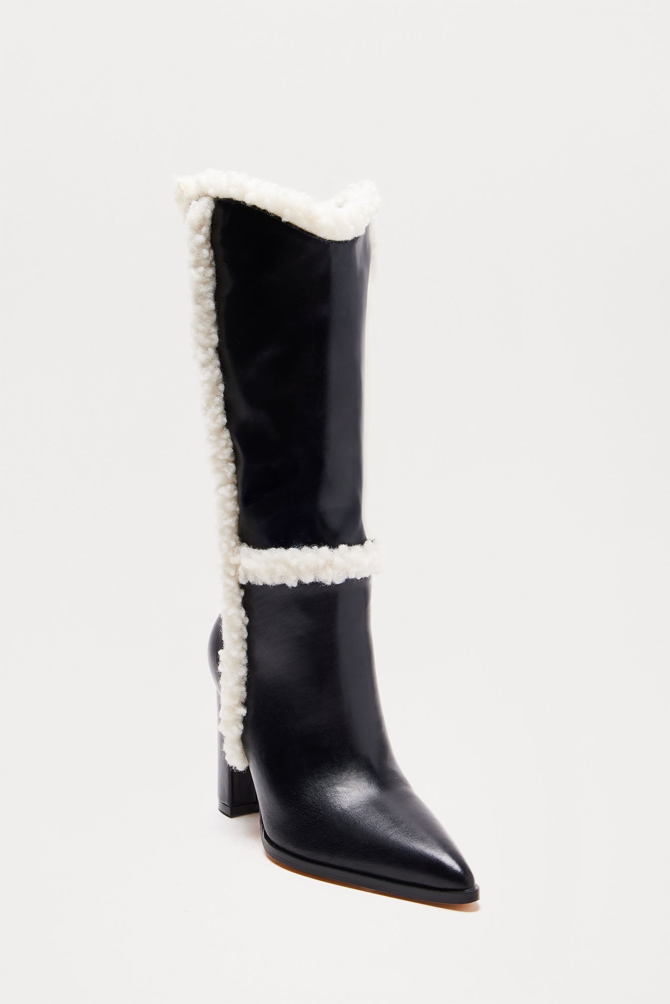 Saint Faux Fur Knee High Boots - Black - Image 3
