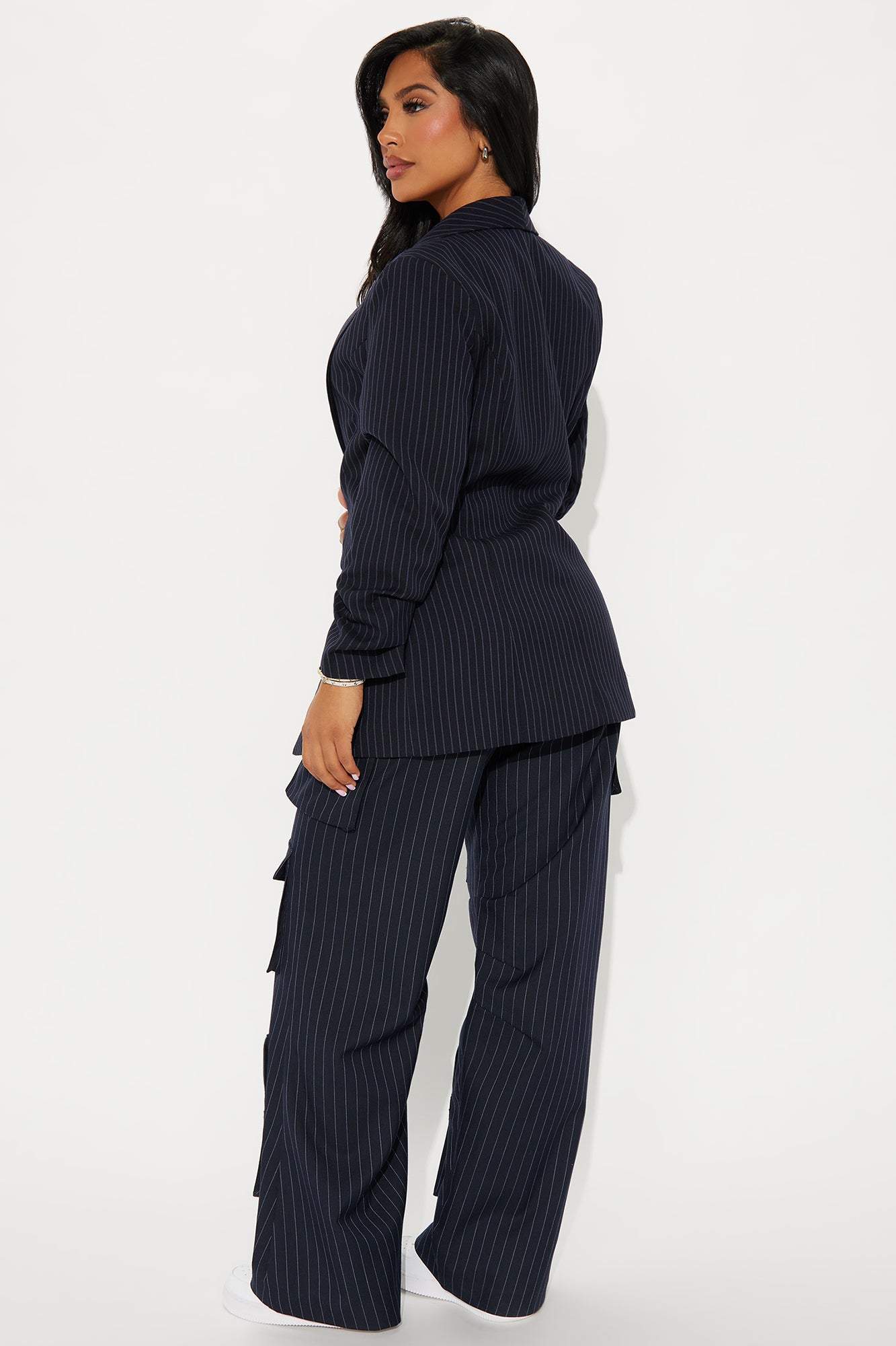 Celine Pinstripe Blazer - Navy - Image 3