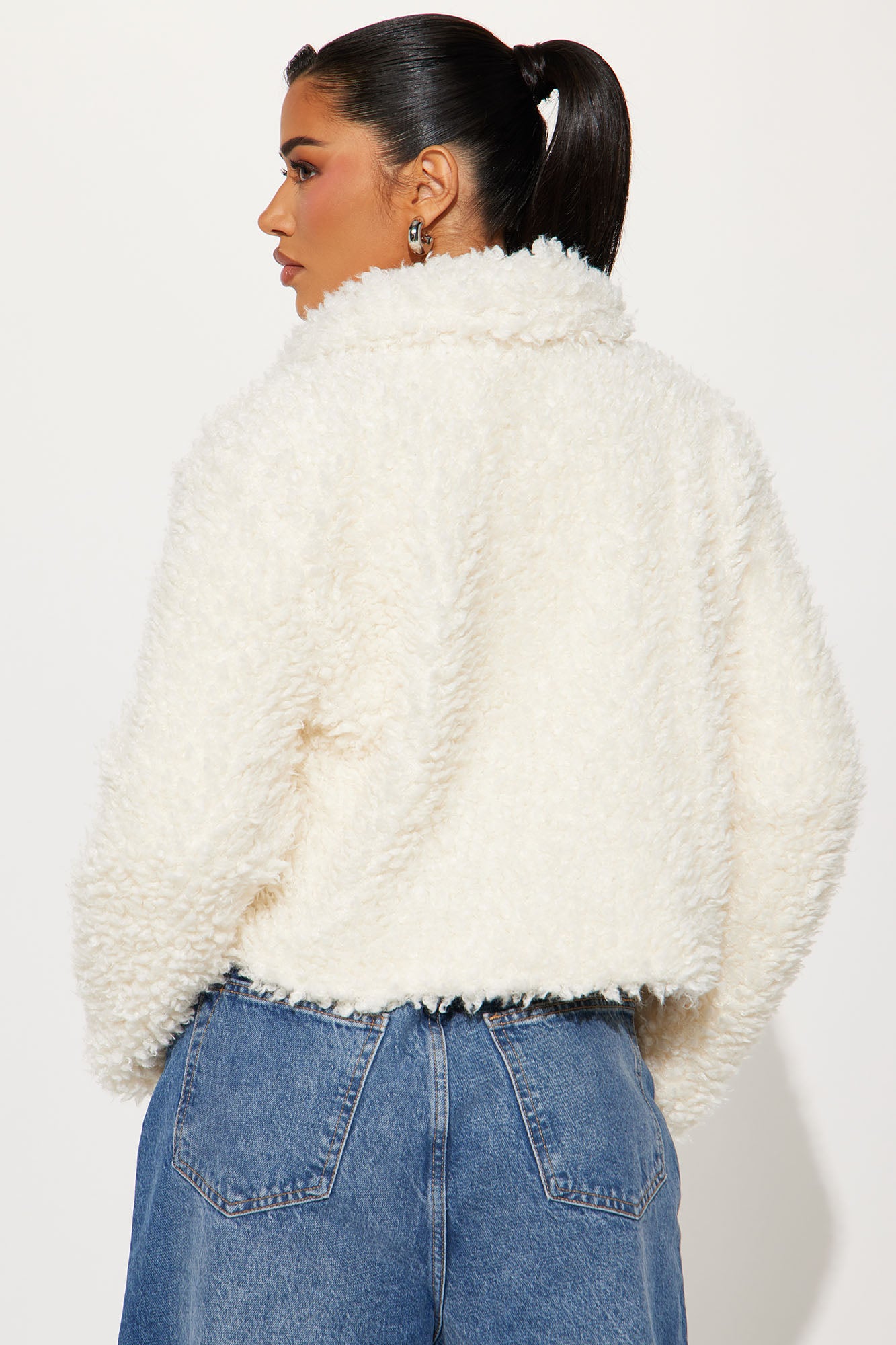 Glamping Sherpa Coat - Cream - Image 3