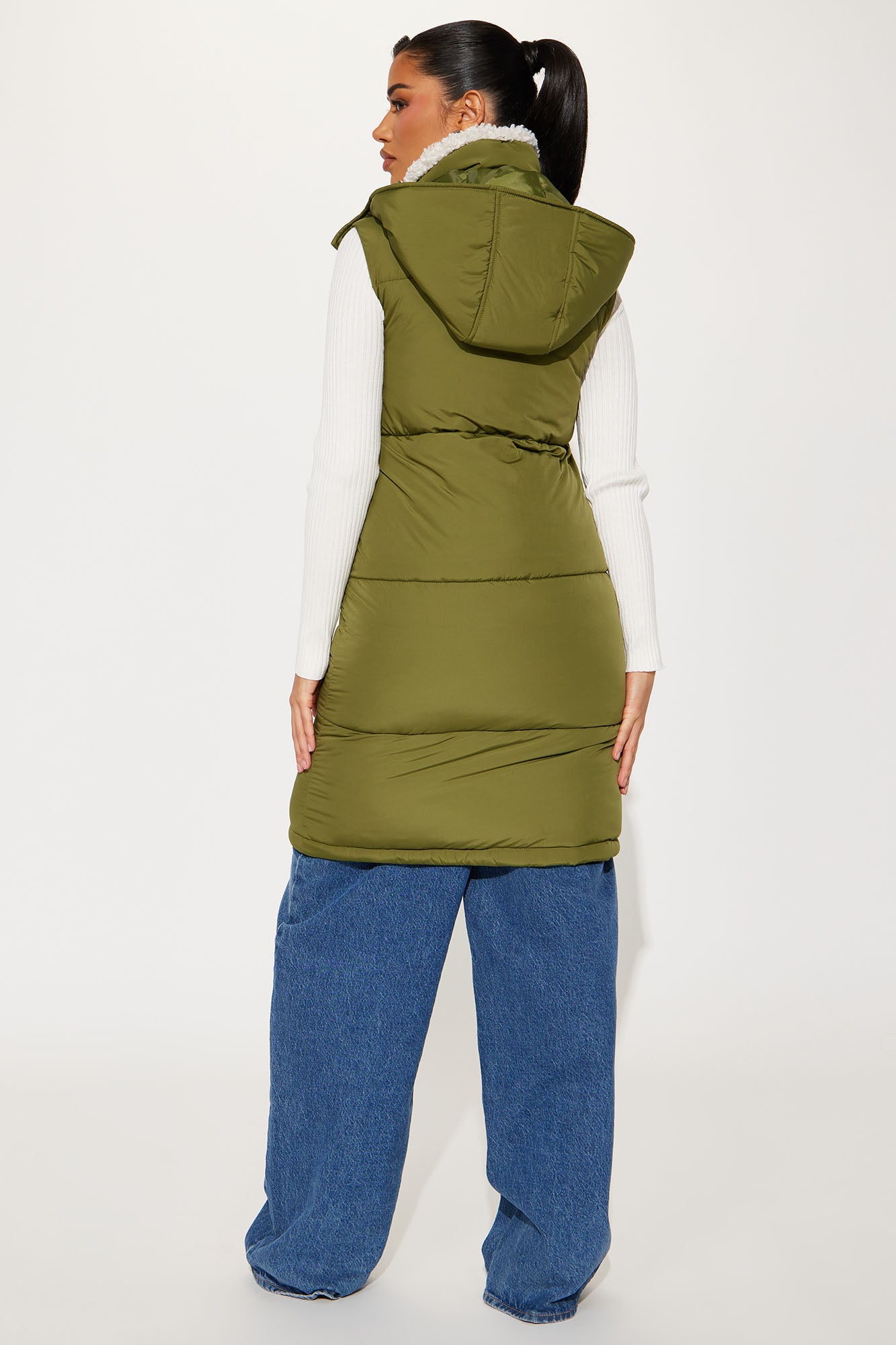 Leslie Puffer Vest - Olive - Image 3