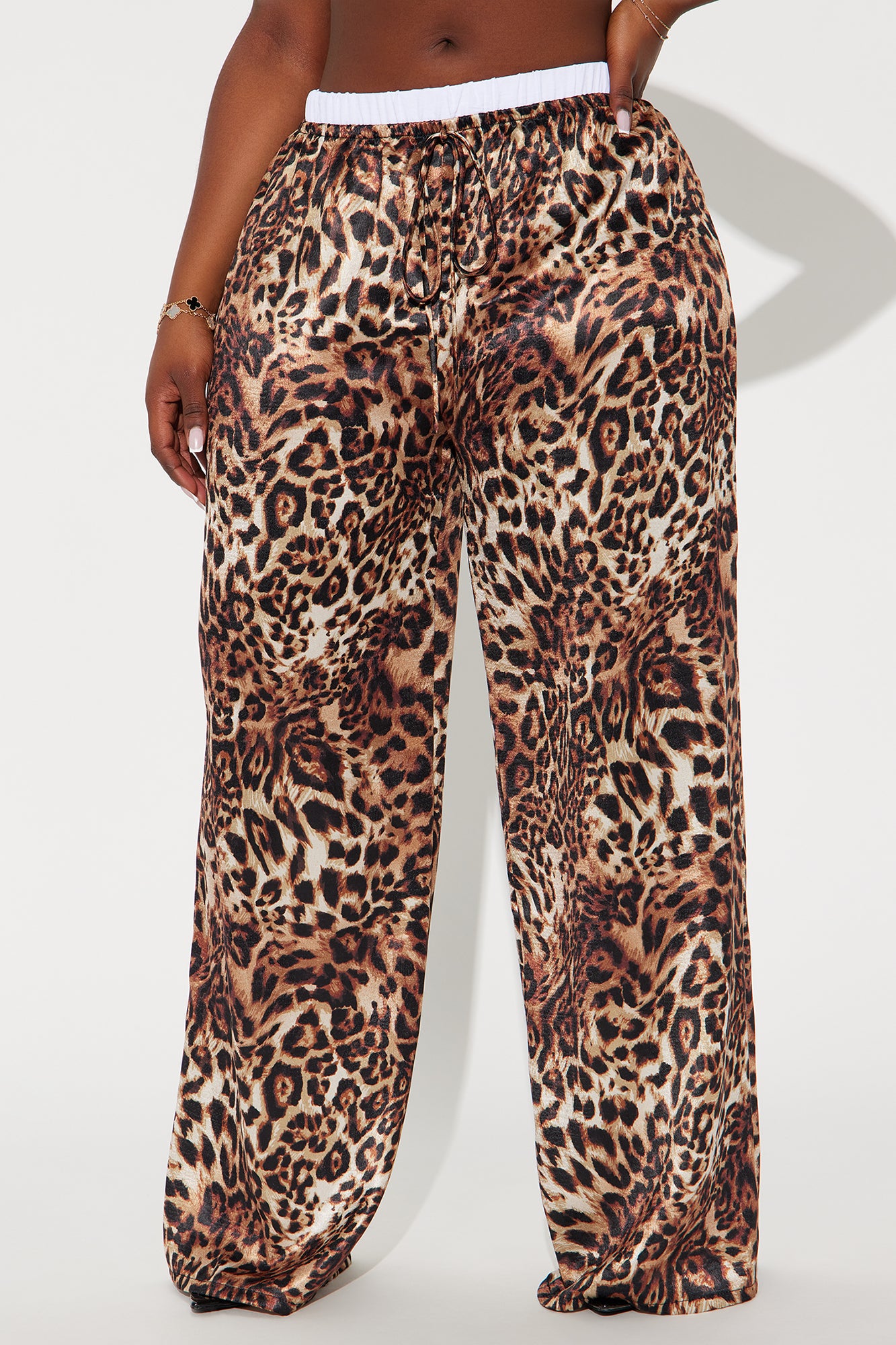 Sasha Leopard Satin Pant - Brown/combo - Image 5