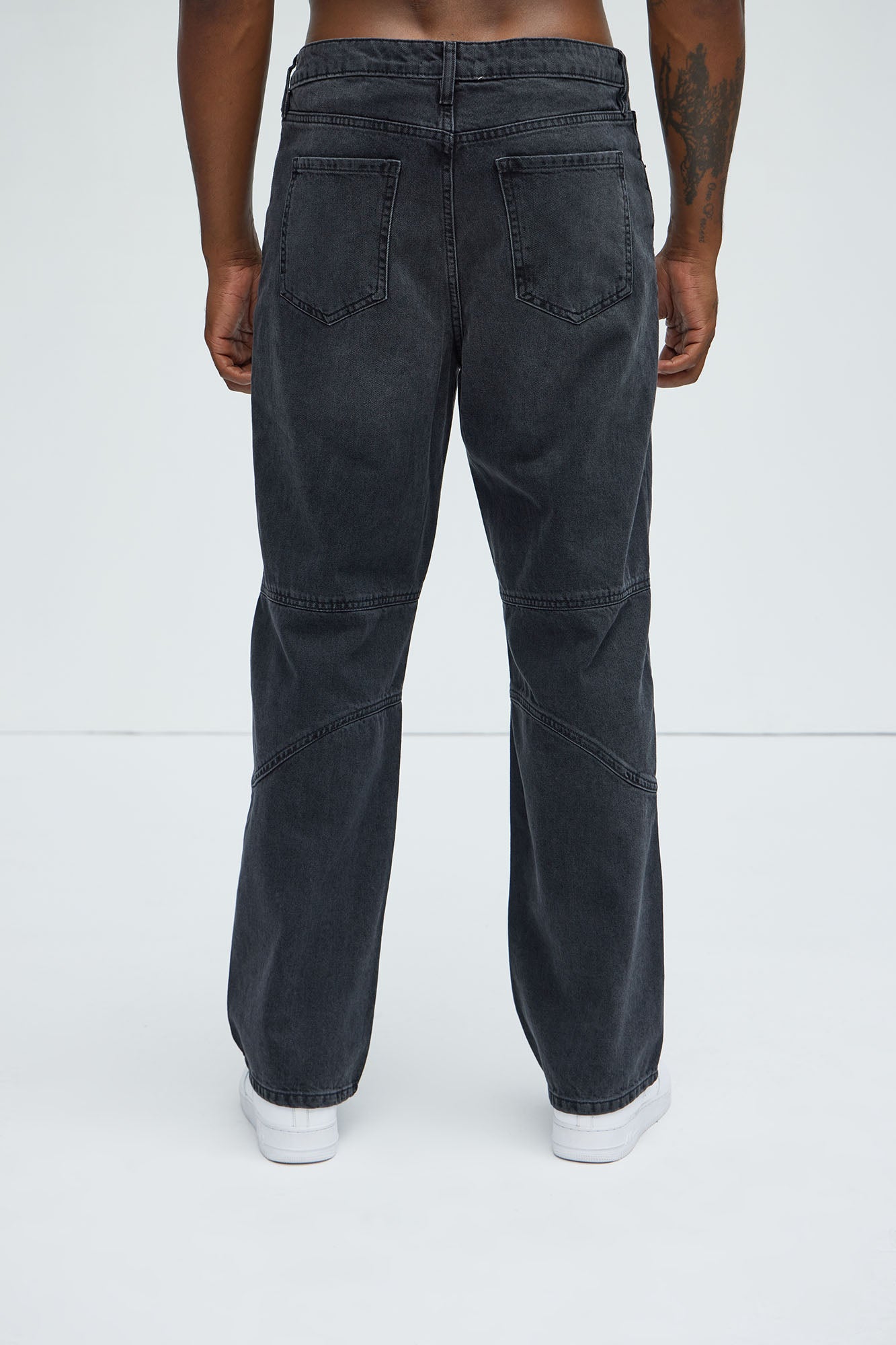 Taj Paneled Straight Jeans - Black Wash - Image 4