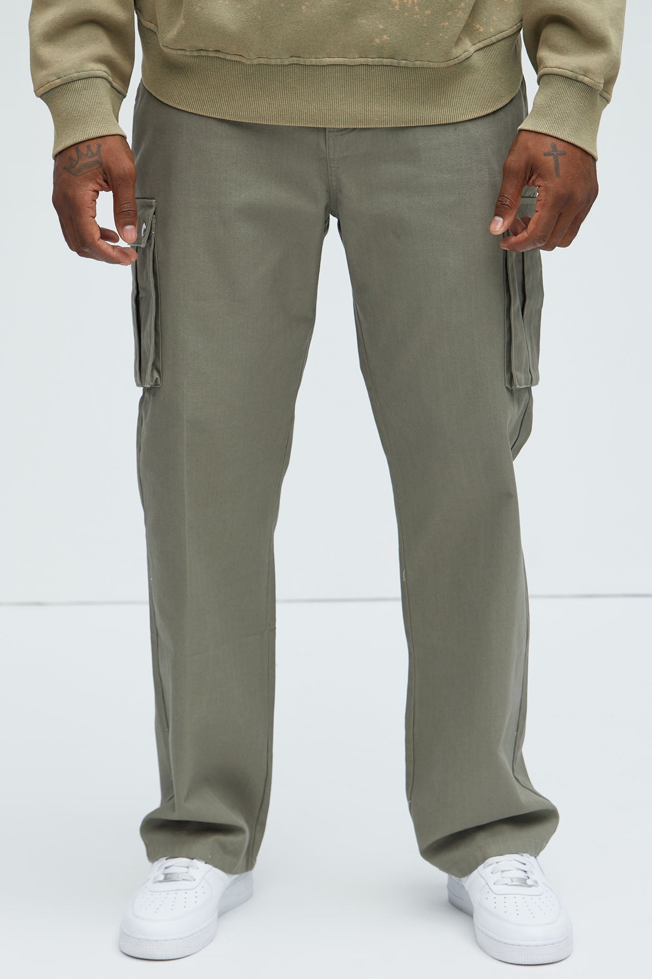 Berry Straight Cargo Pants - Olive - Image 3
